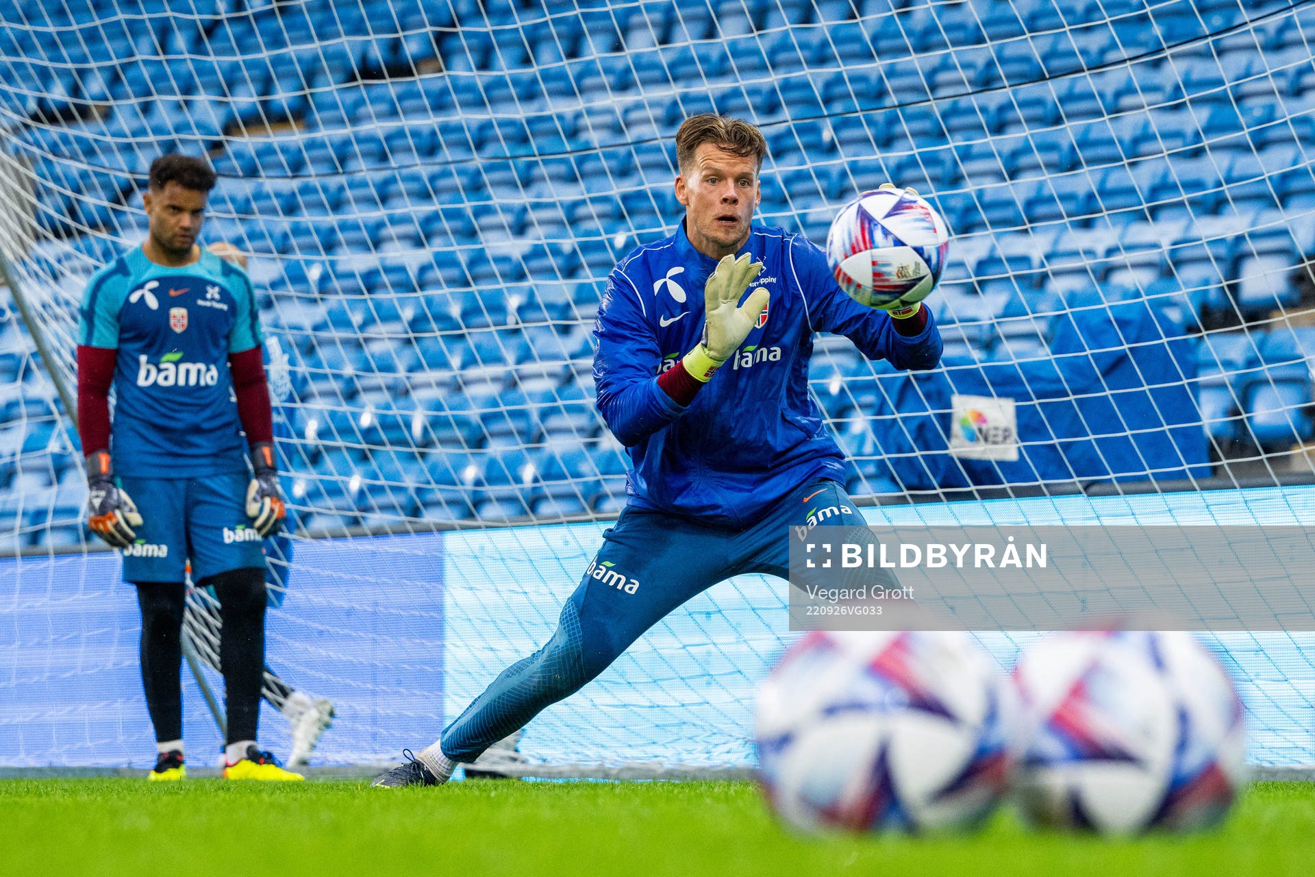 Goalkeeper Ørjan Håskjold Nyland of the Norwegian