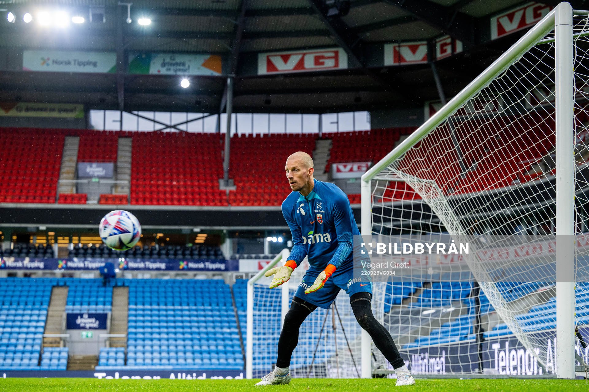 Goalkeeper André Hansen of the Norwegian national football