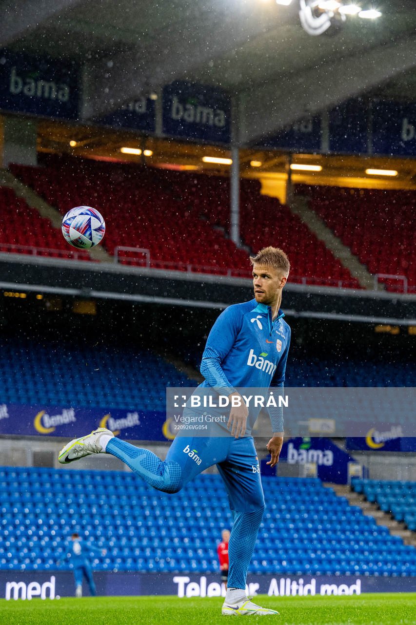Kristoffer Ajer of the Norwegian national football team