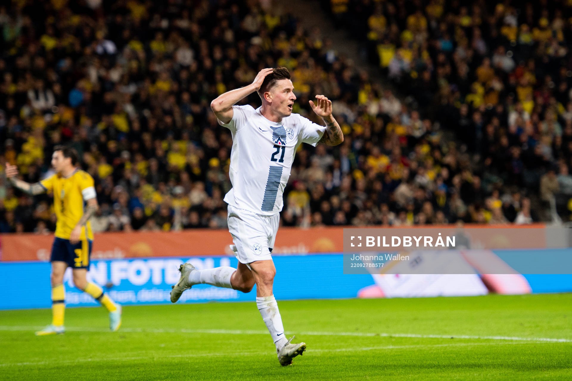 Benjamin Verbic of Slovenia celebrates