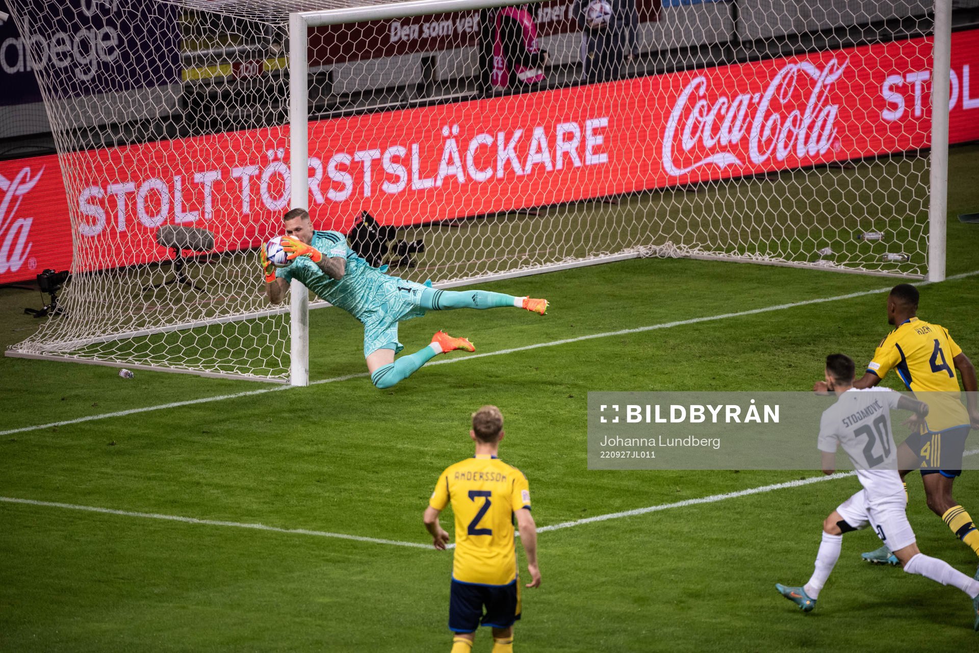 Goalkeeper Robin Olsen of Sweden