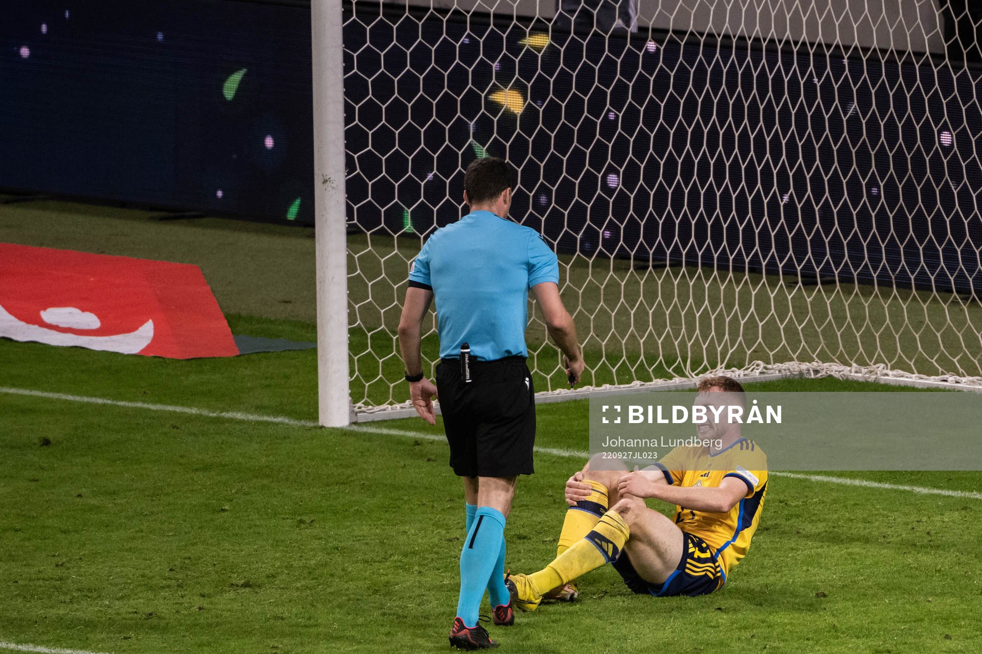 Dejan Kulusevski of Sweden in pain