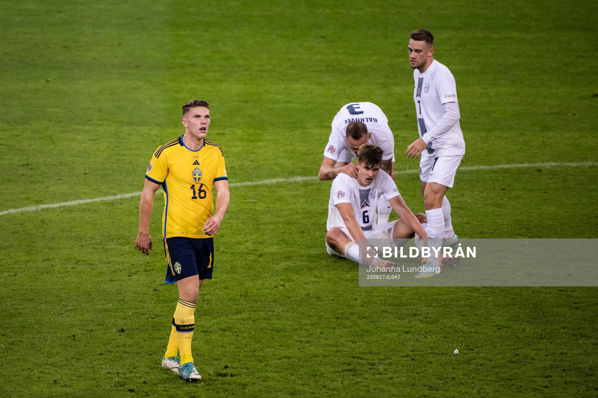 Viktor Gyökeres of Sweden looks dejected