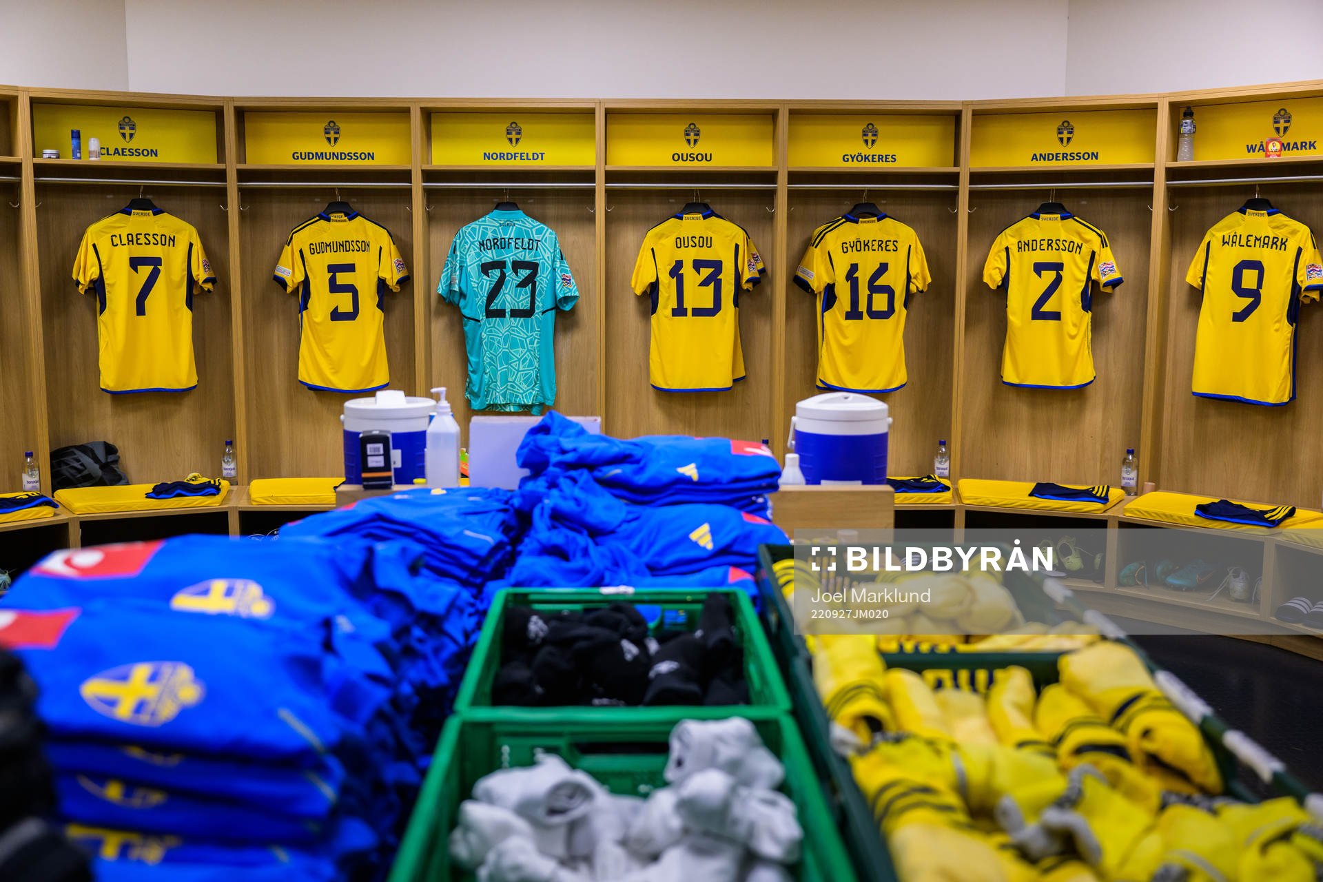 Jerseys of Viktor Claesson, Gabriel Gudmundsson, Kristoffer