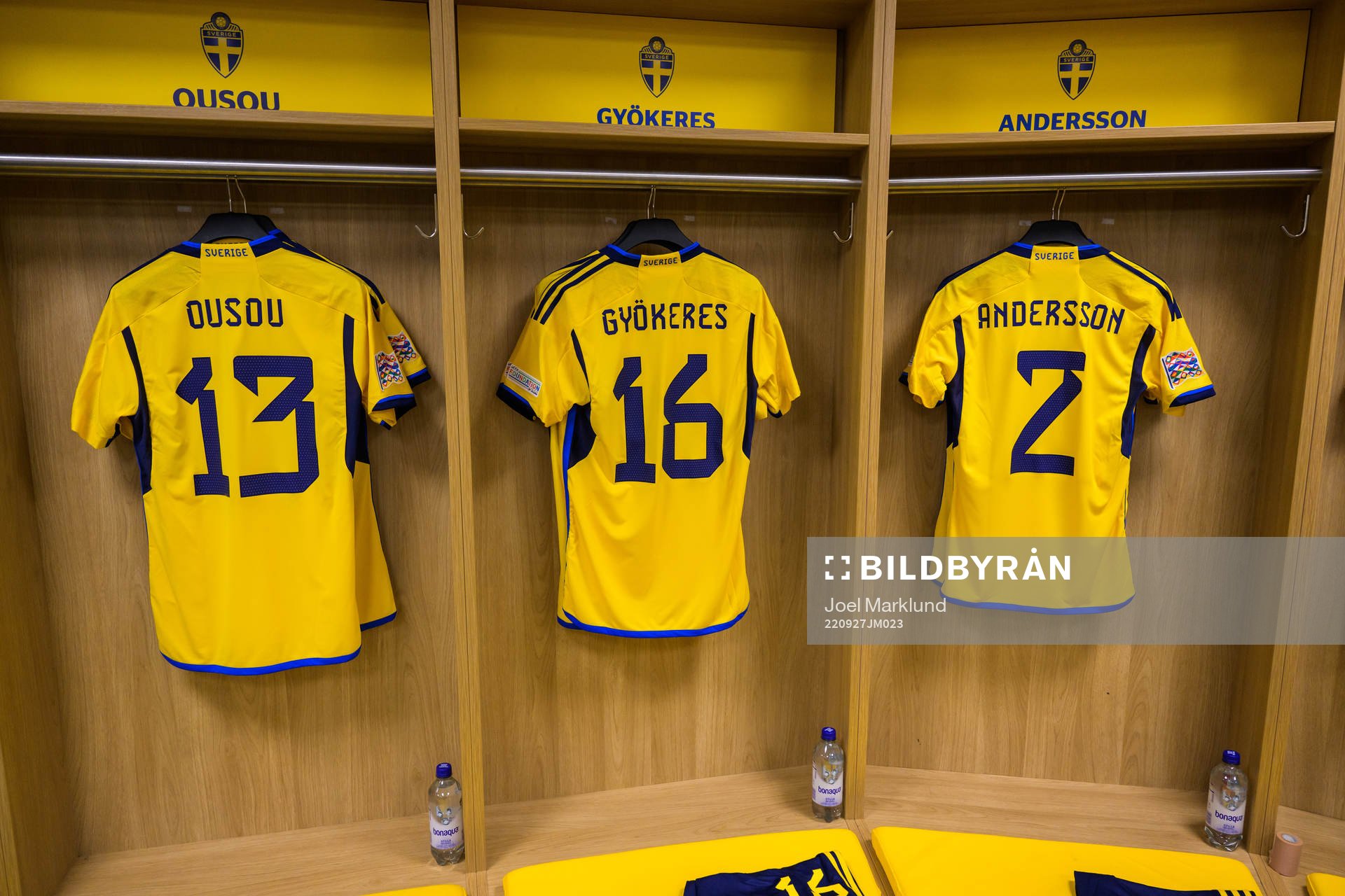 Jerseys of Aiham Ousou, Viktor Gyökeres and Joel Andersson