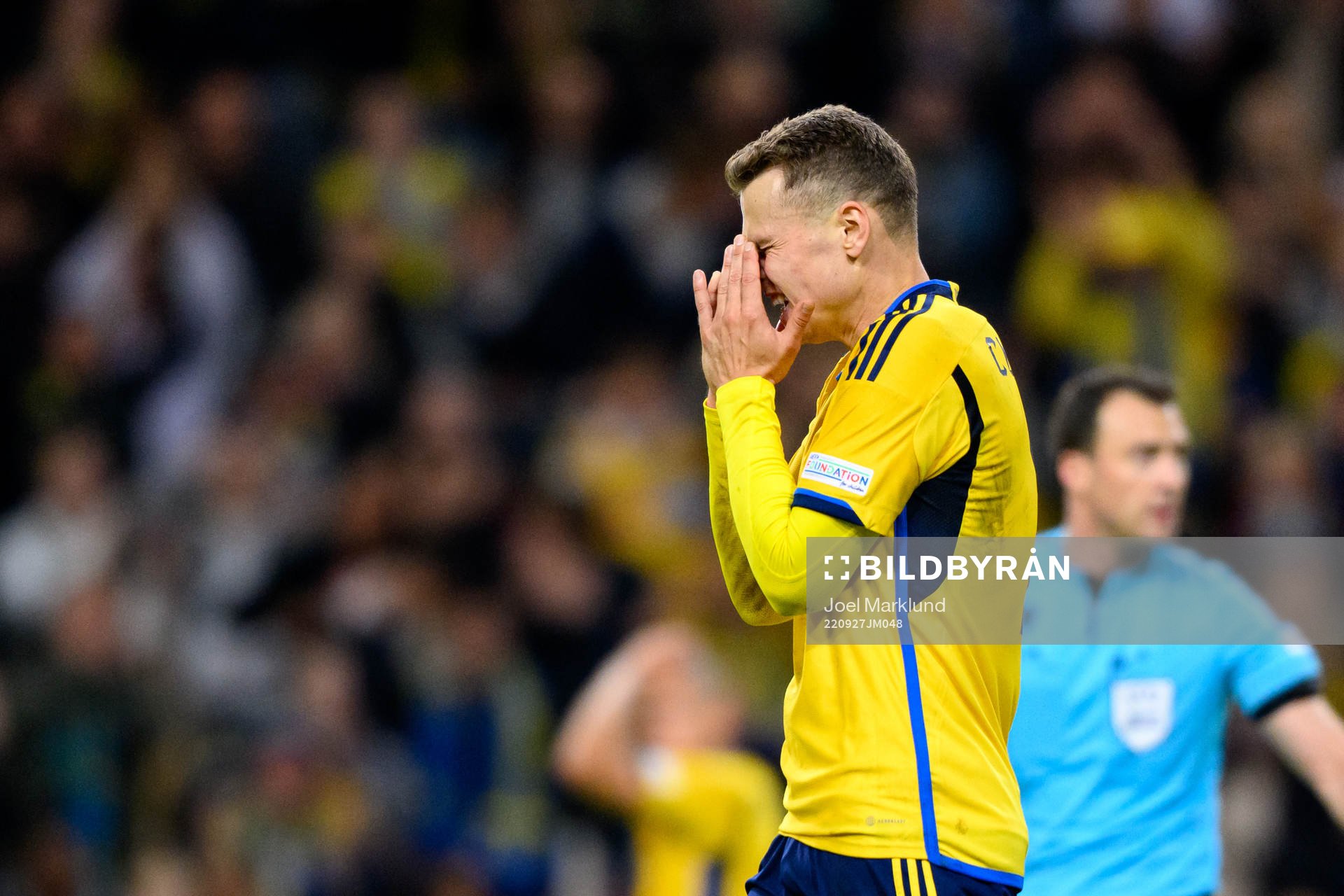 Viktor Claesson of Sweden looks dejected