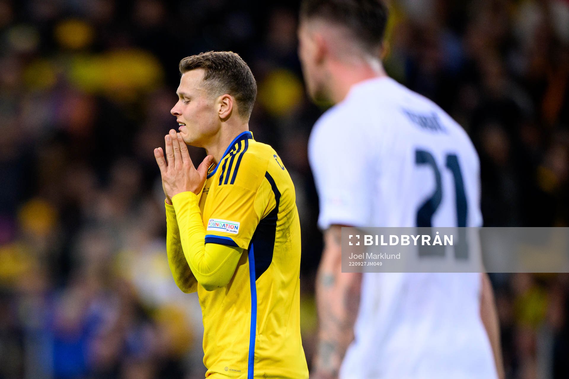 Viktor Claesson of Sweden looks dejected