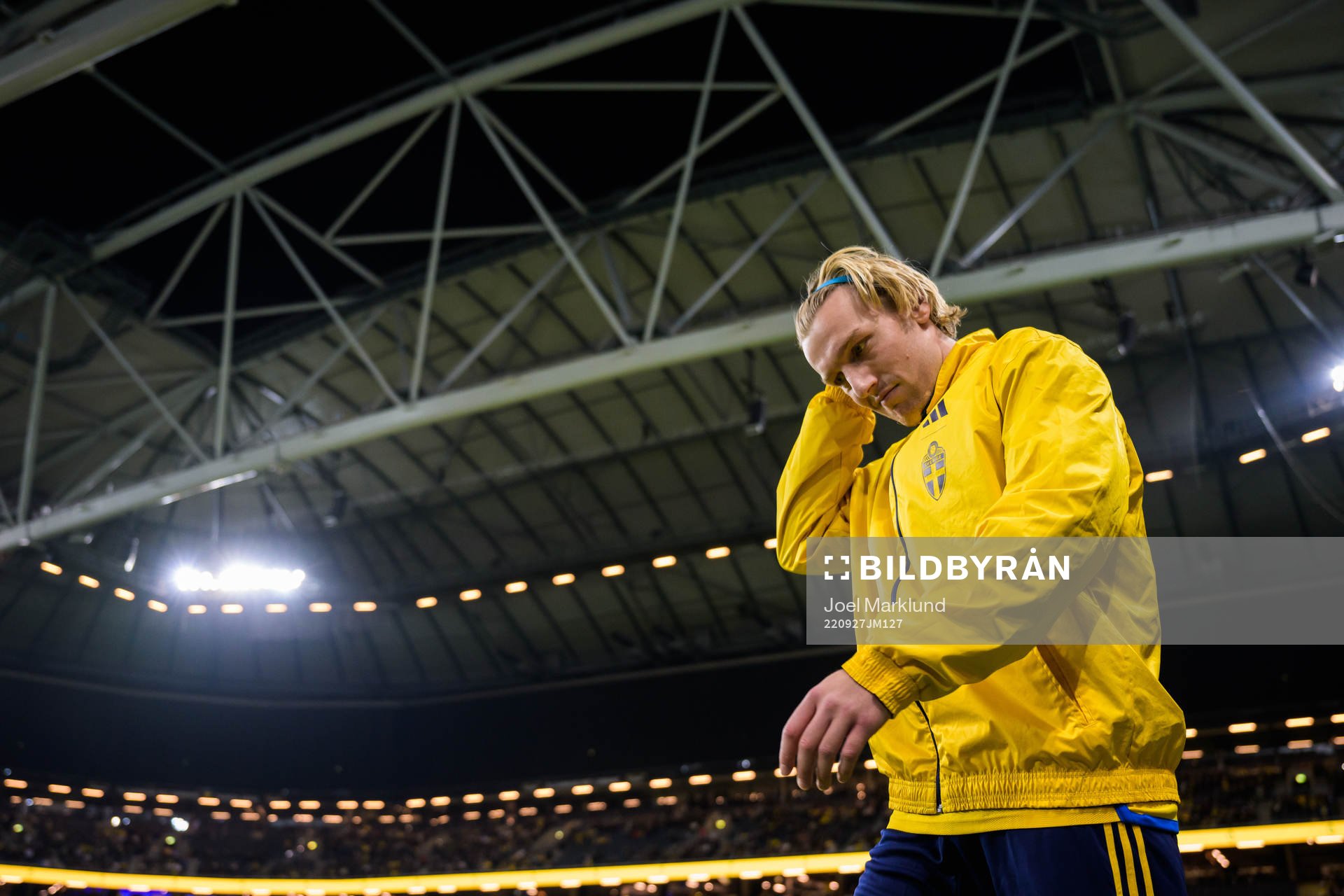 Emil Forsberg of Sweden enters the pitch for the Nations