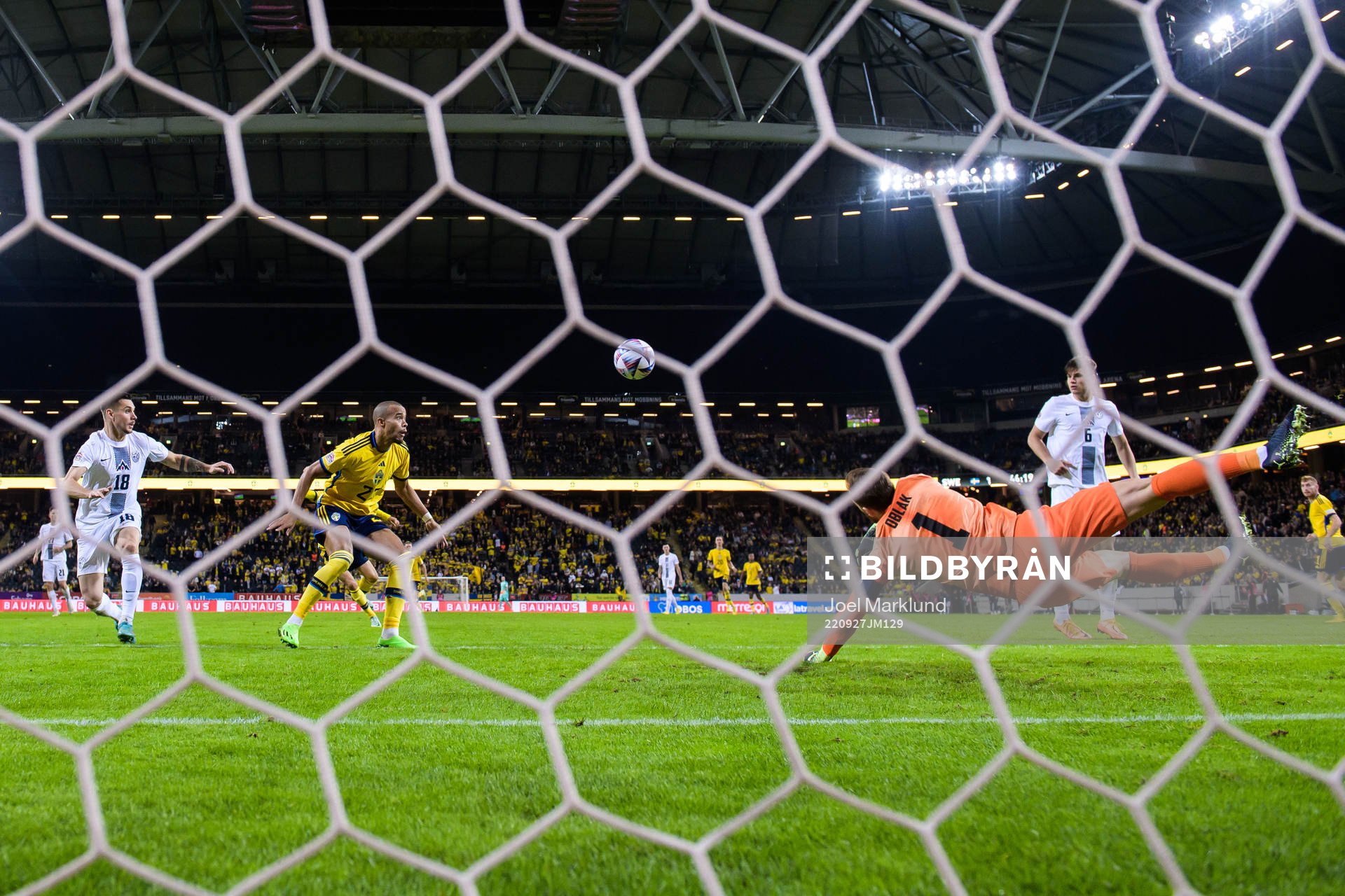 Gregor Sikosek, goalkeeper Jan Oblak and Jaka Bijol of