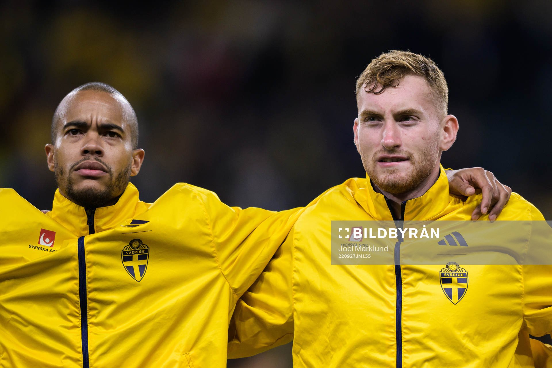 Robin Quaison and Dejan Kulusevski of Sweden