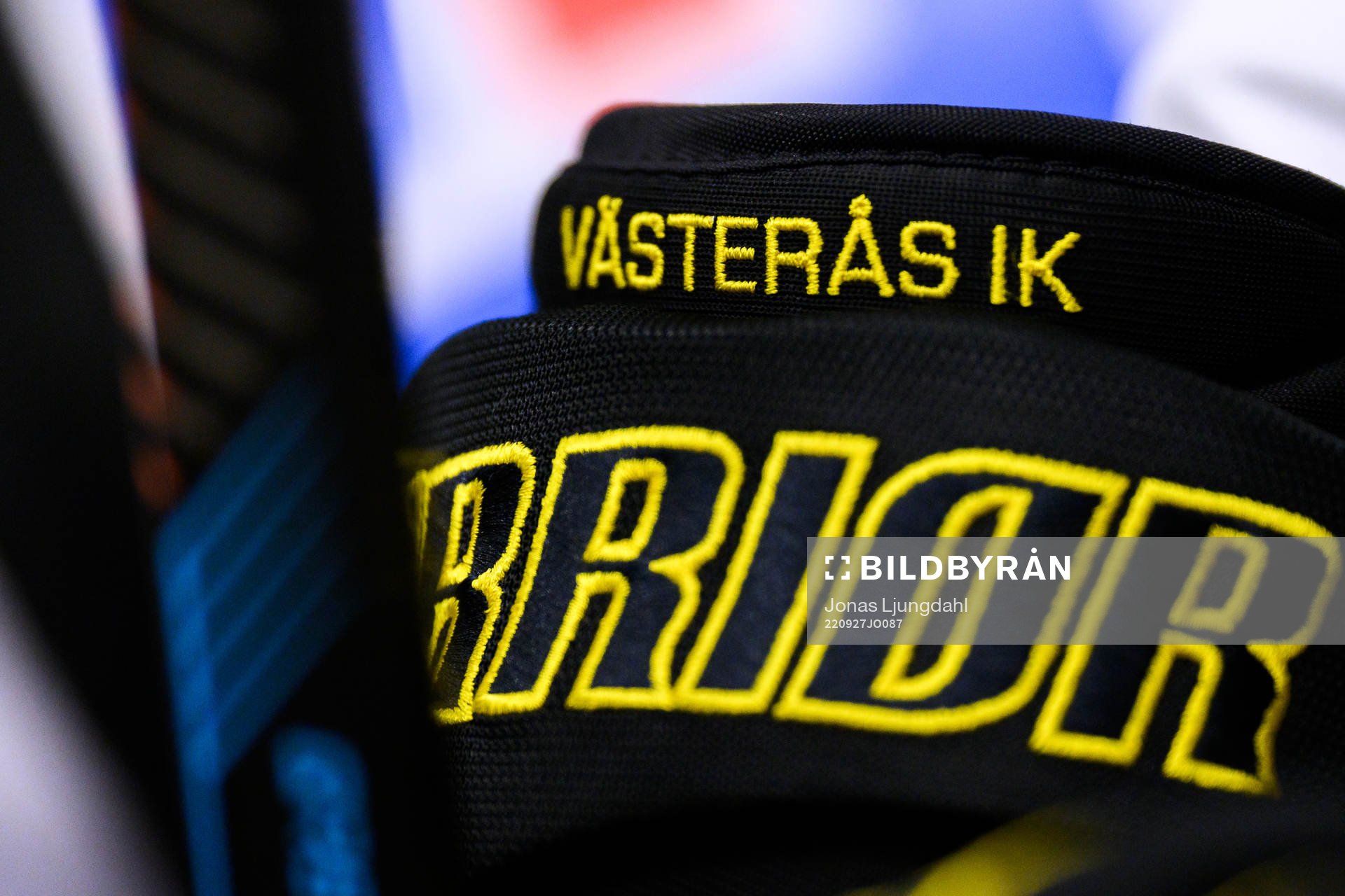 Hockeyhandske med Västerås broderat