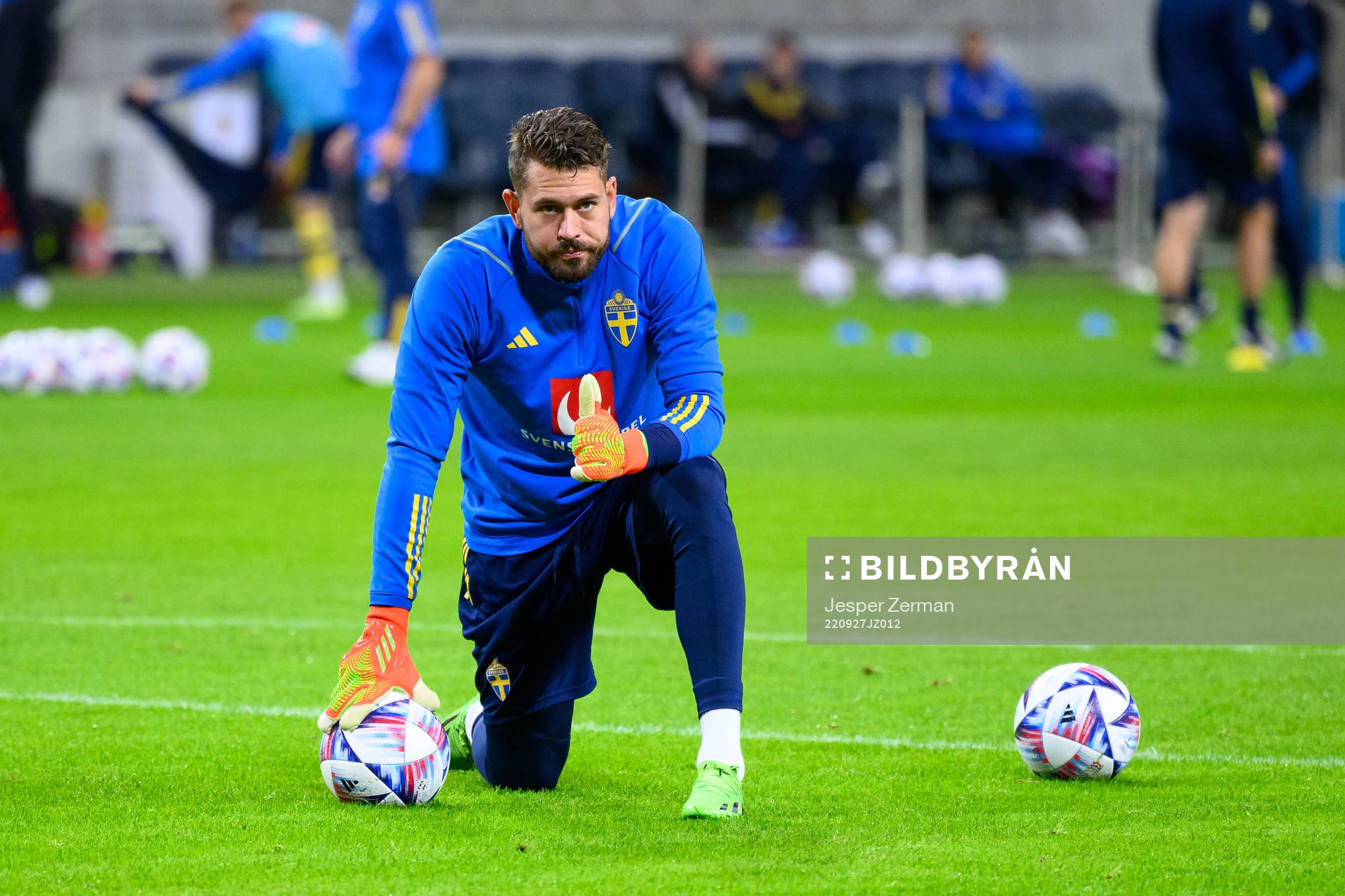 Goalkeeper Kristoffer Nordfeldt of Sweden