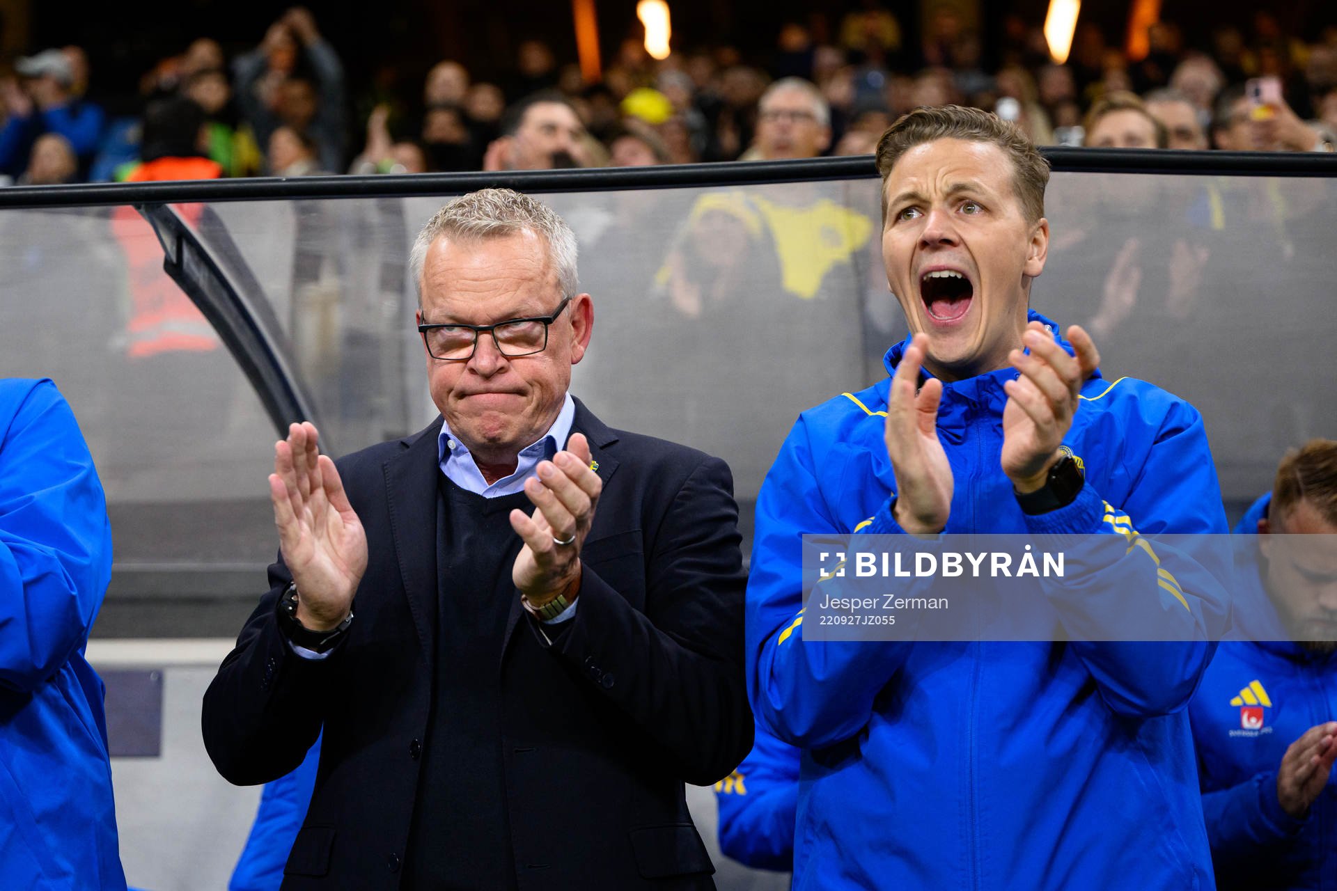 Head coach Janne Andersson and goalkeeper coach Maths