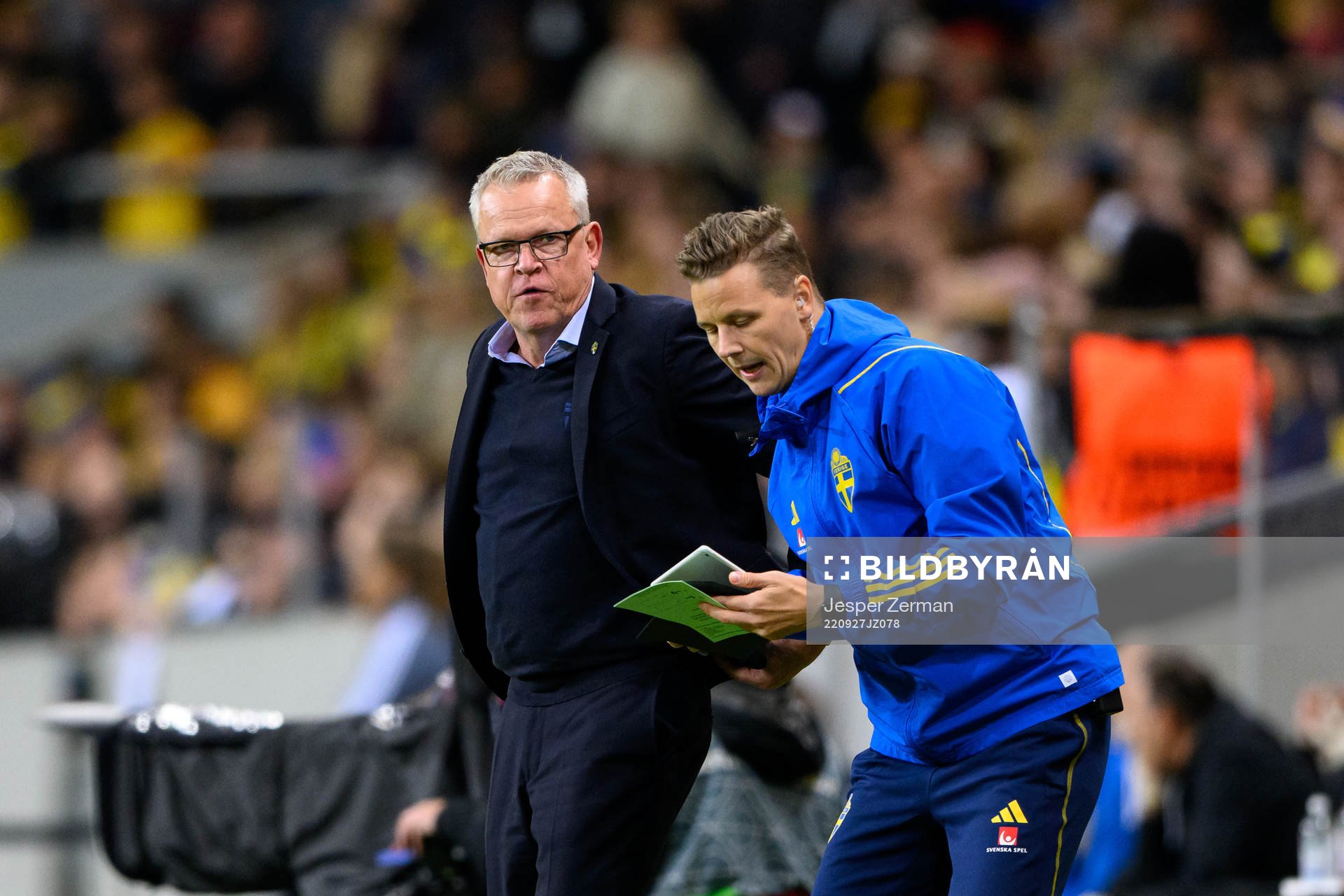 Head coach Janne Andersson and goalkeeper coach Maths