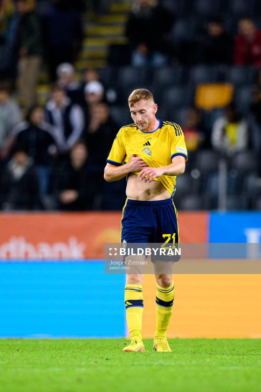 Dejan Kulusevski of Sweden looks dejected