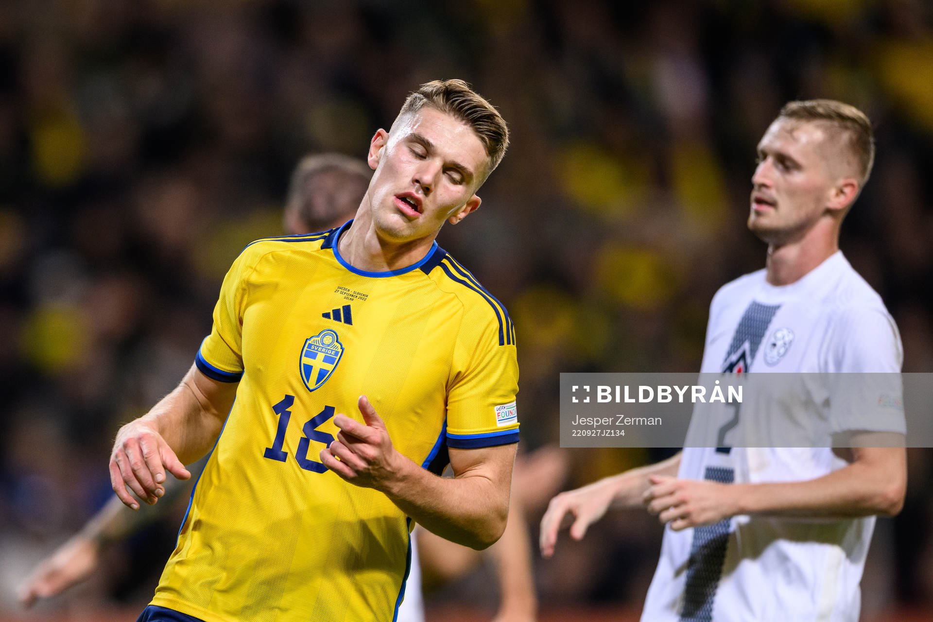 Viktor Gyökeres of Sweden looks dejected