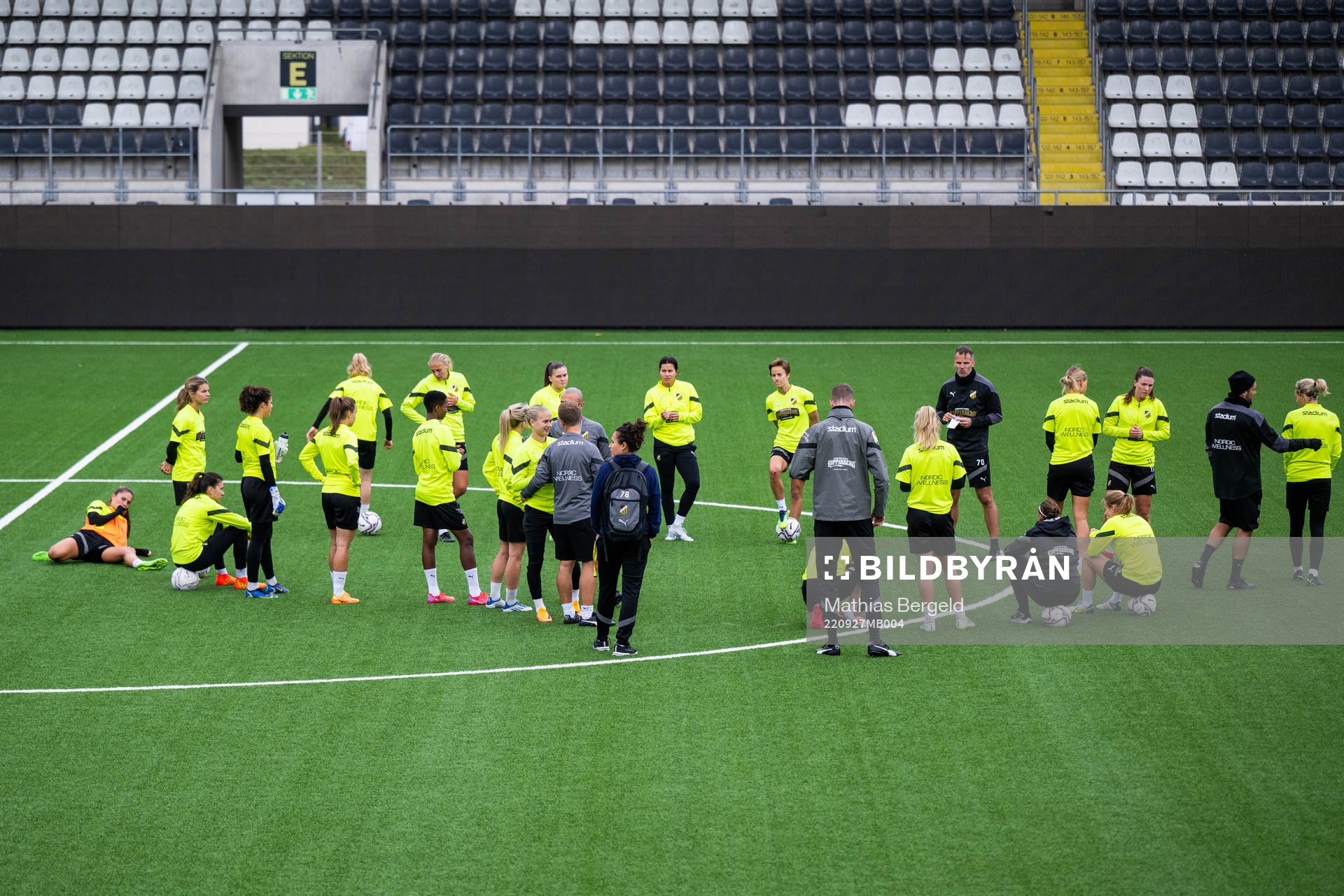 The team gather