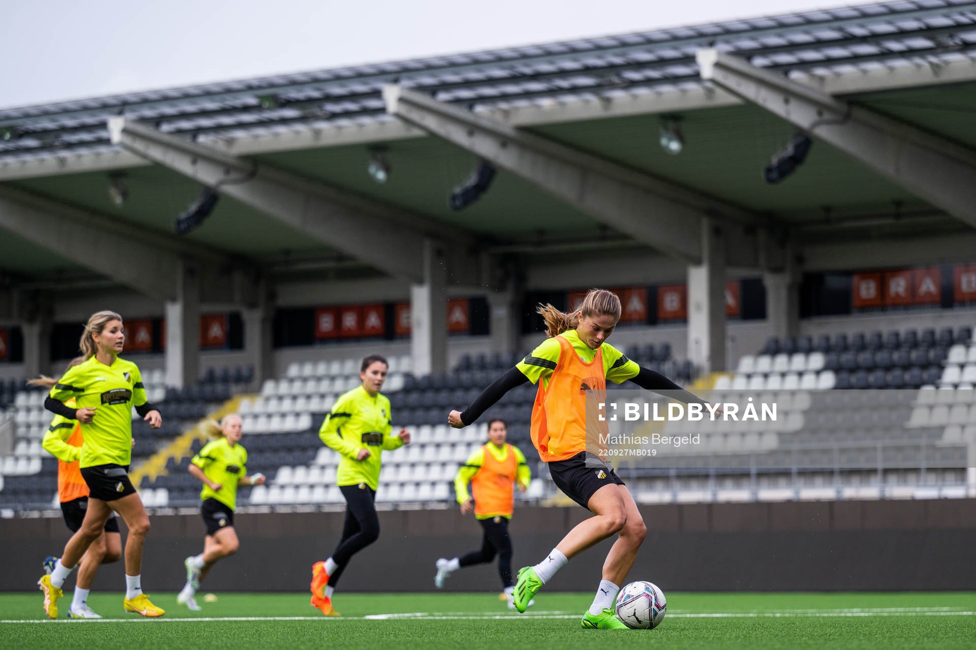 Mille Gejl Jensen during a training session with Häcken ahead of a Women's Champions League football match on September 27, 2022 in Gothenburg.