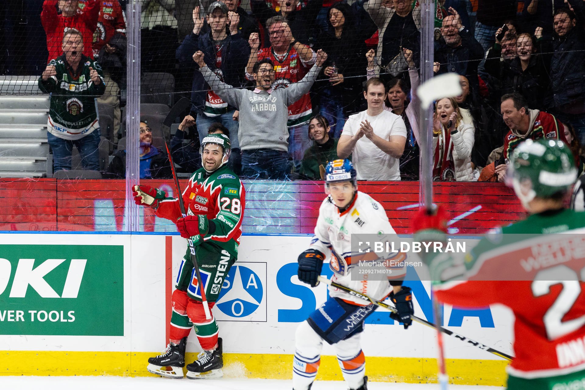 Frölundas Anthony Greco jublar