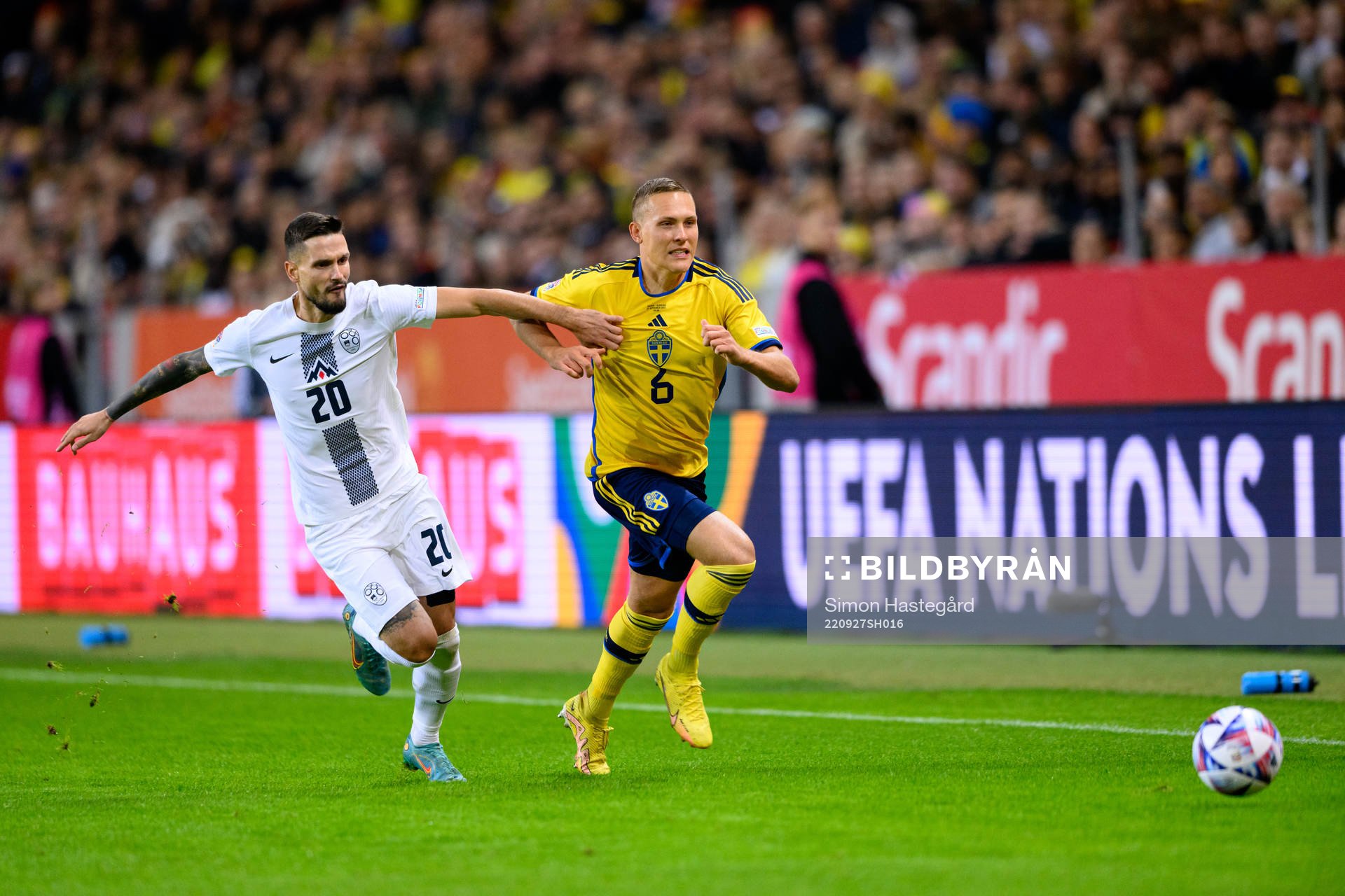 Petar Stojanovic of Slovenia and Ludwig Augustinsson of