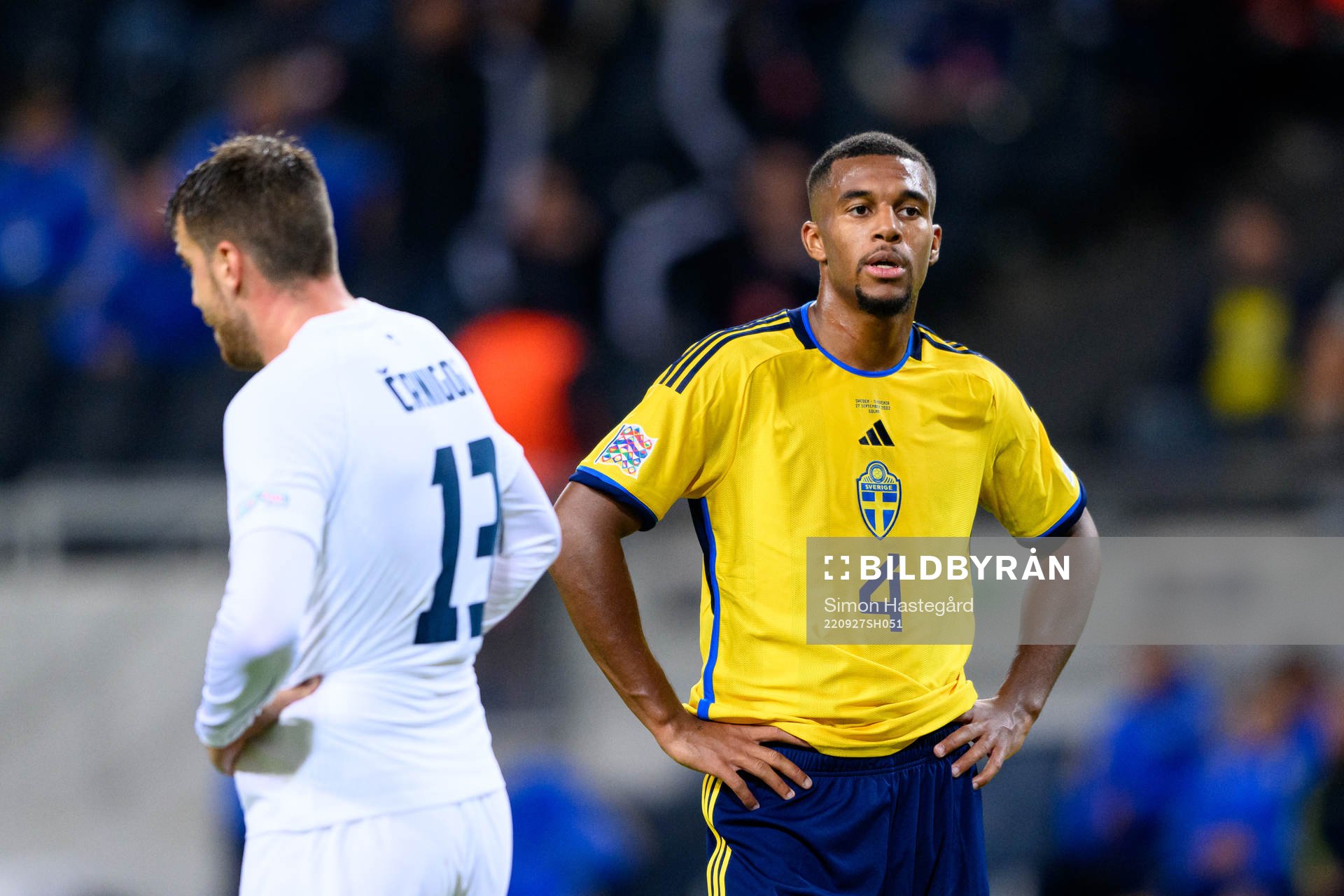 Isak Hien of Sweden looks dejected