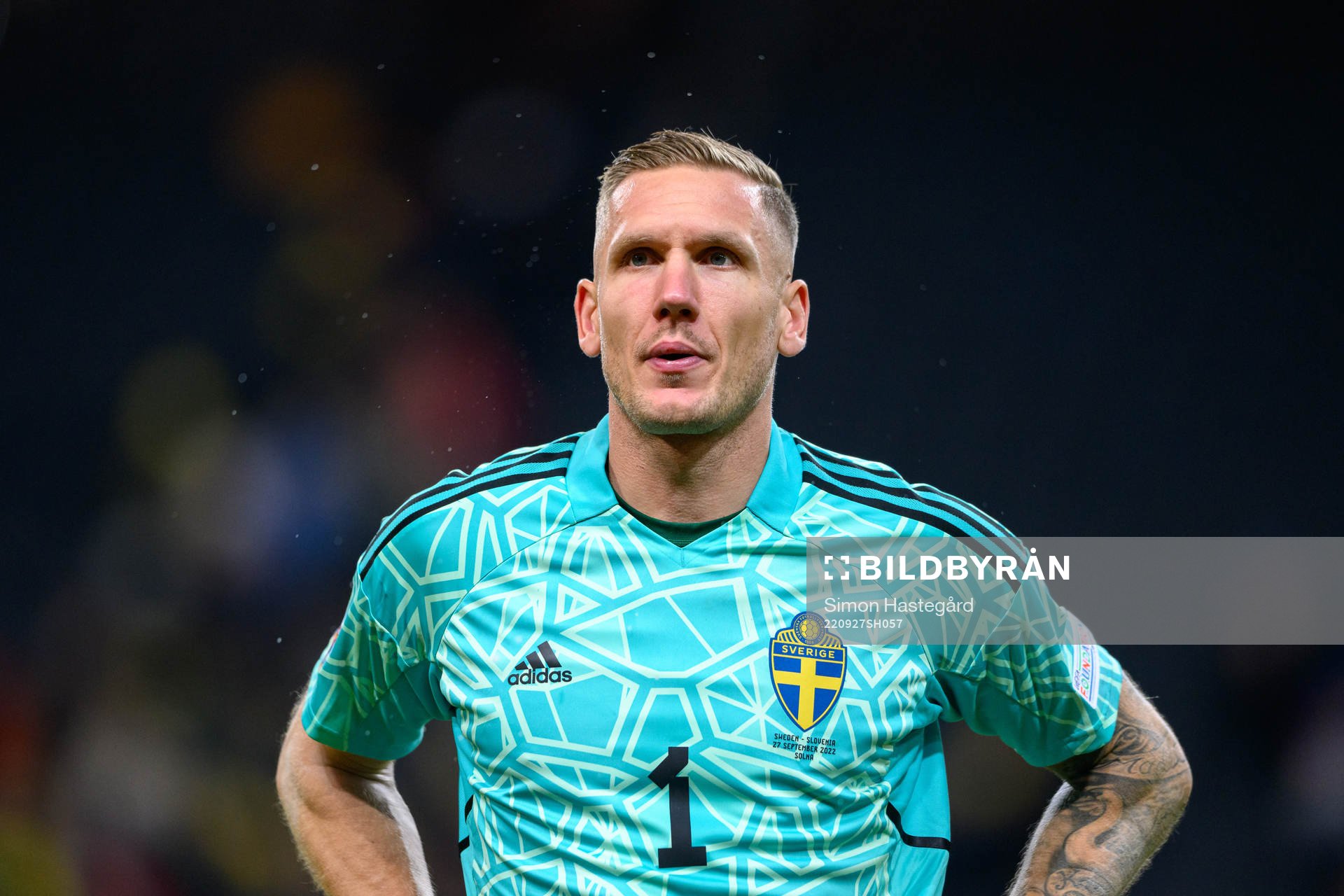 Goalkeeper Robin Olsen of Sweden looks dejected
