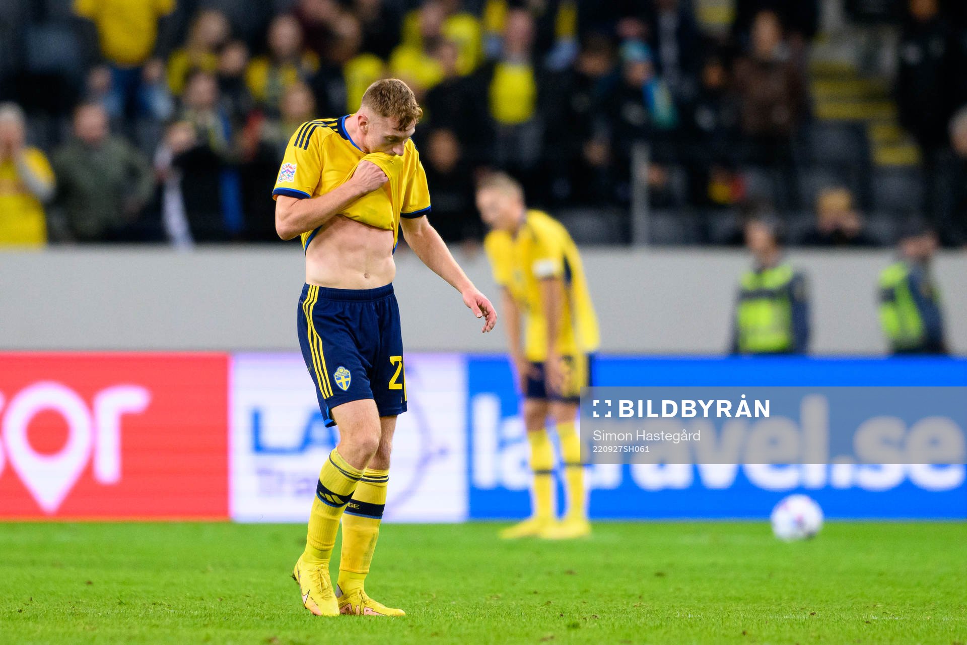 Dejan Kulusevski of Sweden looks dejected