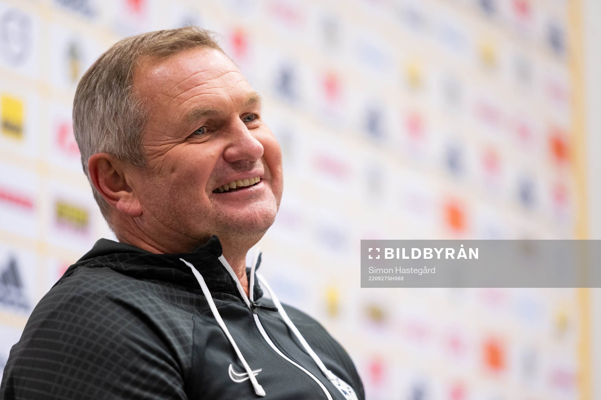 Head coach Matjaz Kek of Slovenia during the press conference after the Nations League football match between Sweden and Slovenia on September 27, 2022 in Stockholm.