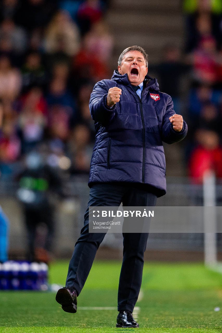Head coach Dragan Stojkovic of Serbia celebrates the 0-1