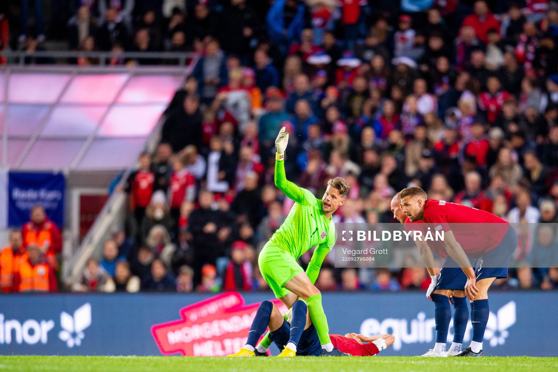 Goalkeeper Ørjan Håskjold Nyland and Martin Ødegaard of