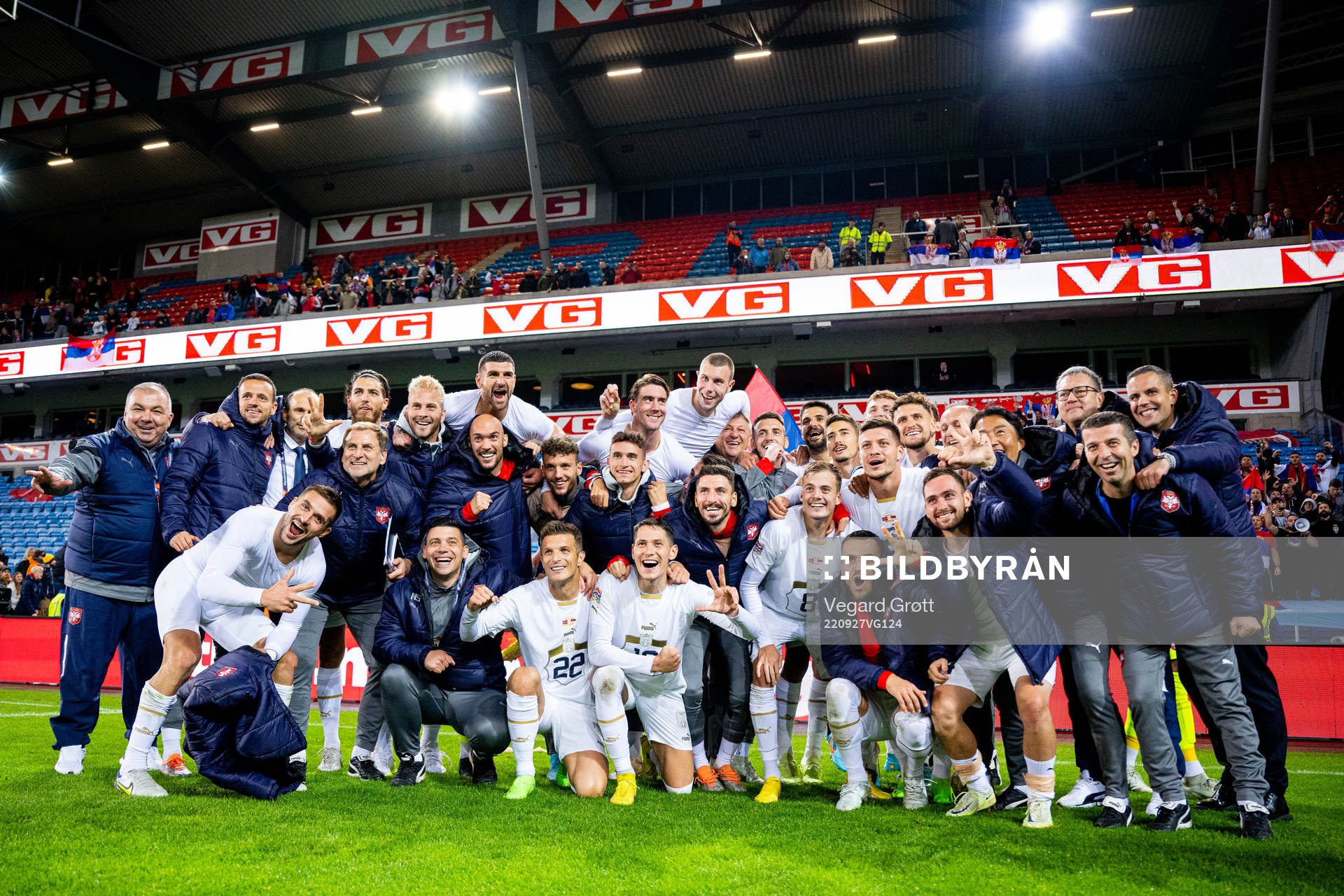 Players of Serbia celebrate