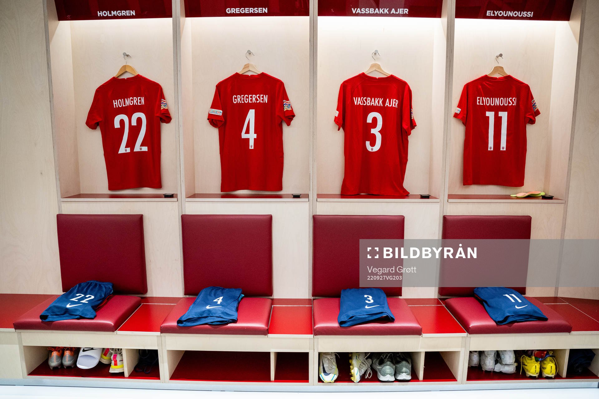 The kits of Marcus Holmgren Pedersen, Stian Gregersen,