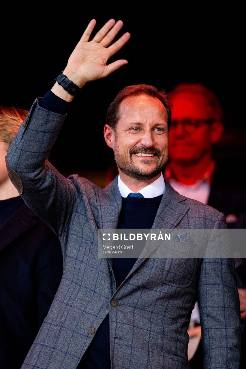 Crown Prince Haakon Magnus of Norway in the stands
