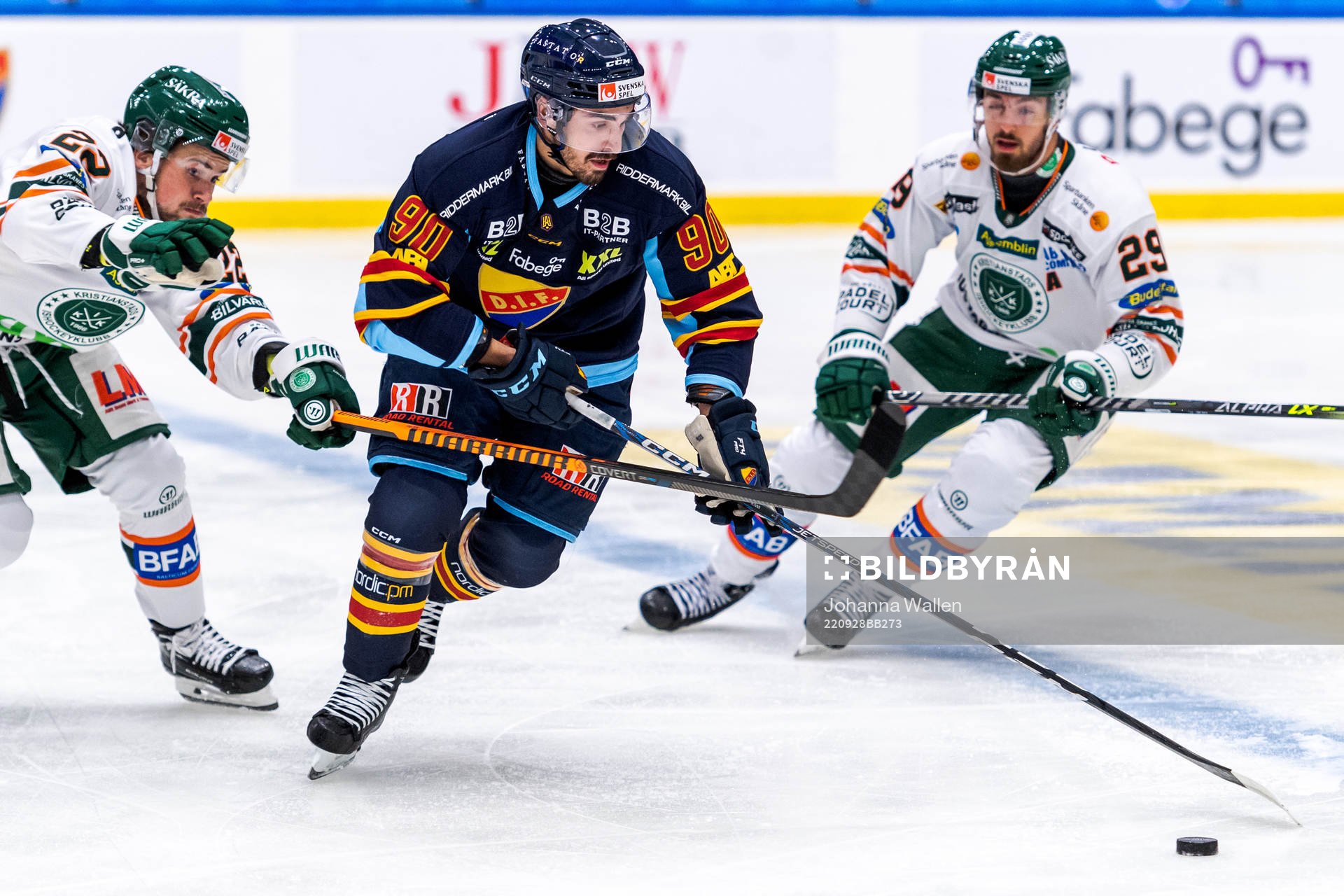 Kristianstads Theodor Pistek och Jack Kopacka mot