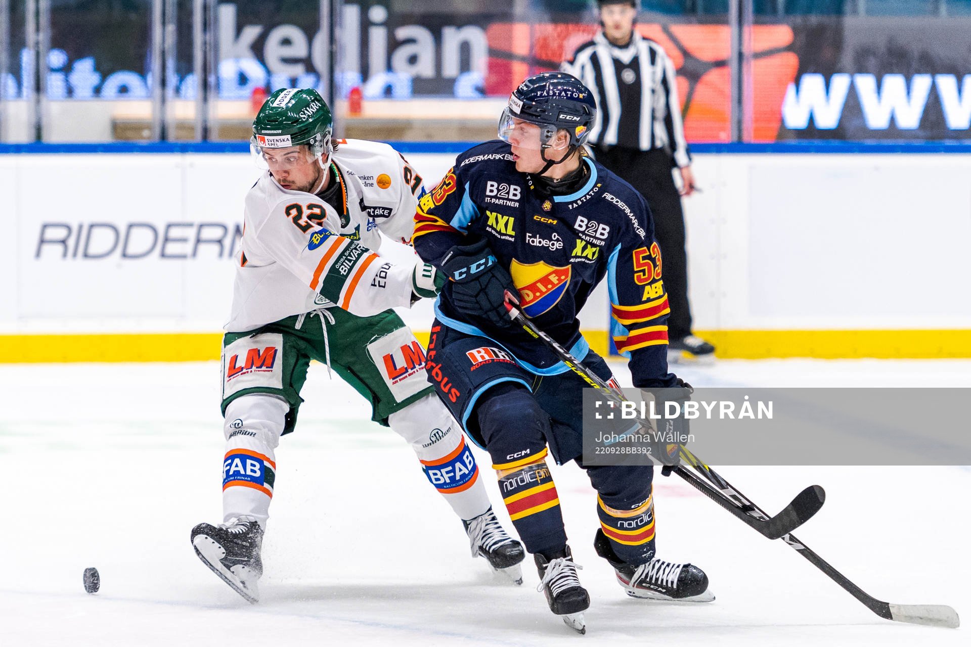 Kristianstads Theodor Pistek och Djurgårdens David Blomgren
