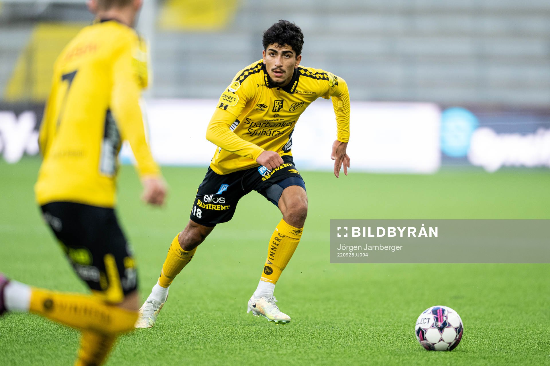 Elfsborgs Ahmed Qasem under kvartsfinalen i U21 Allsvenskan mellan Elfsborg och Helsingborg den 28 september 2022 i Borås.