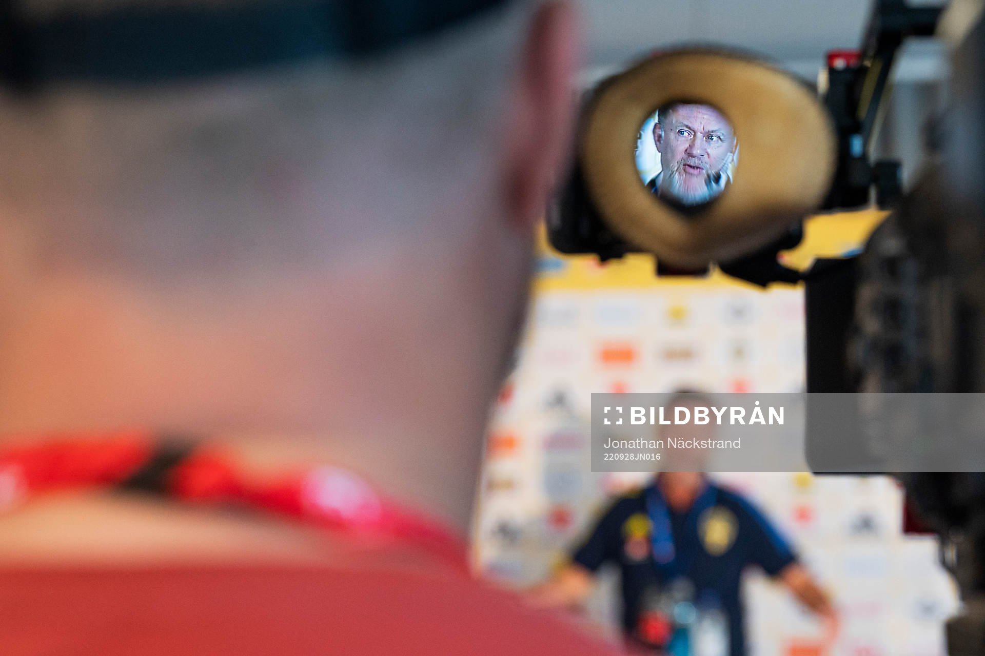 Head coach Peter Gerhardsson of the Swedish women's national football team during a press conference on September 28, 2022 in Stockholm.
