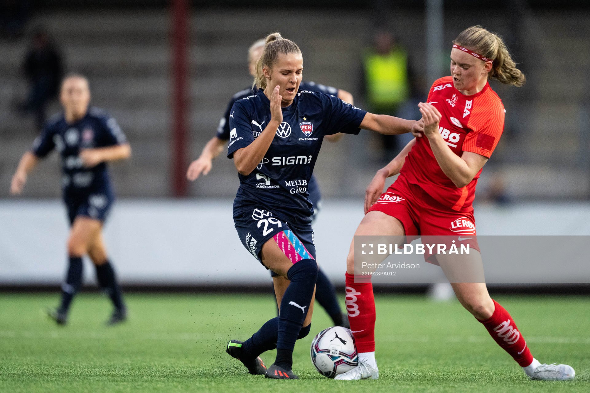 Olivia Holdt of FC Rosengård and Signe Gaupset of Brann