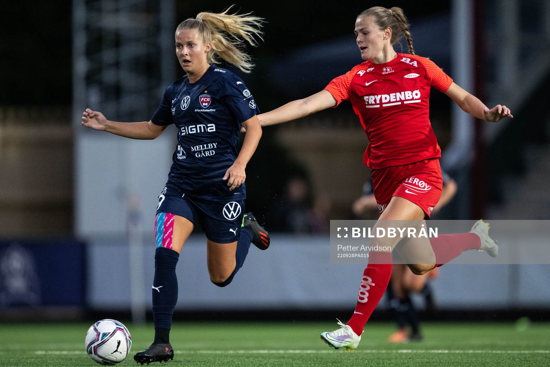 Olivia Holdt of FC Rosengård and Martine Østenstad of