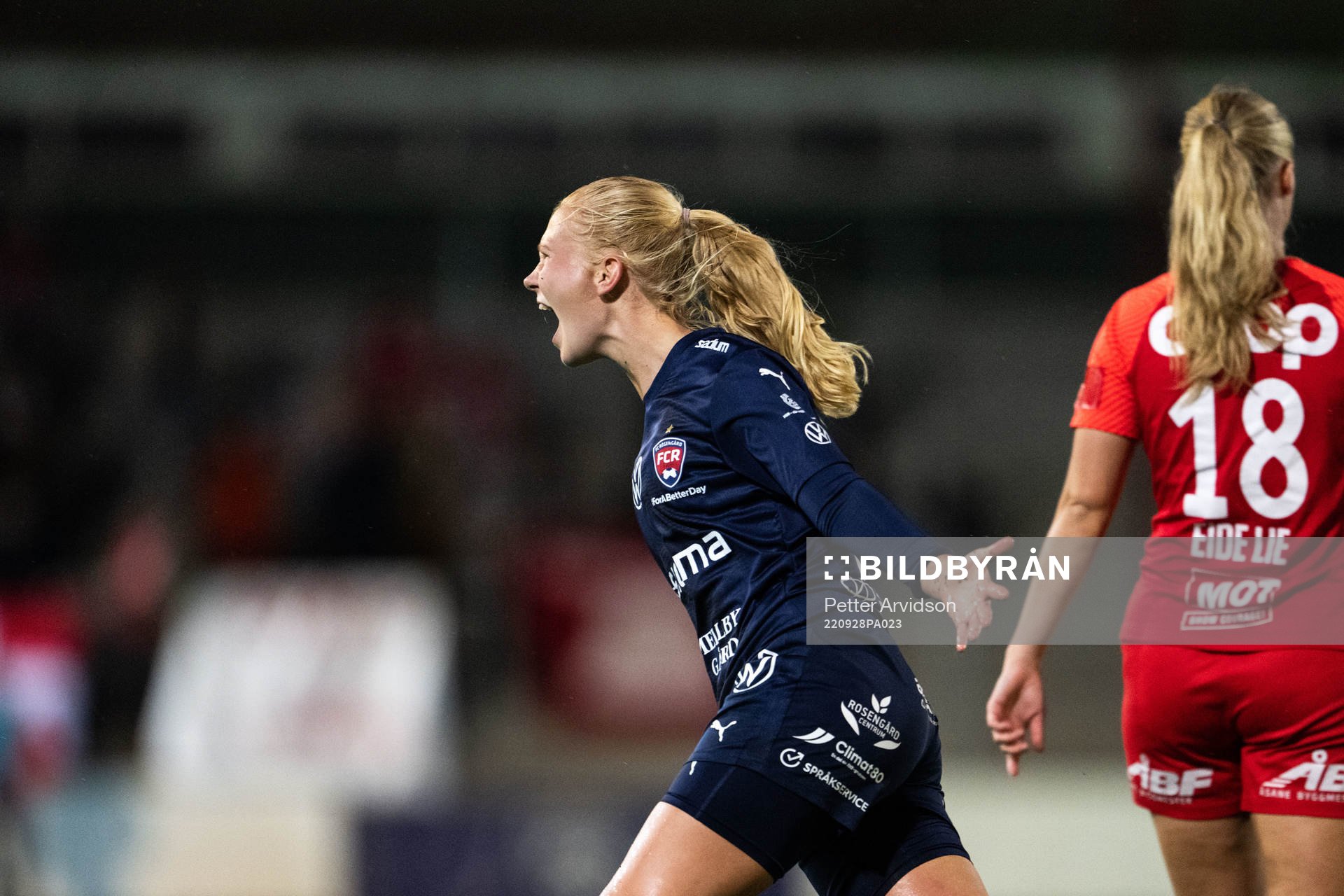 Sofie Bruun Bredgaard of FC Rosengård celebrates