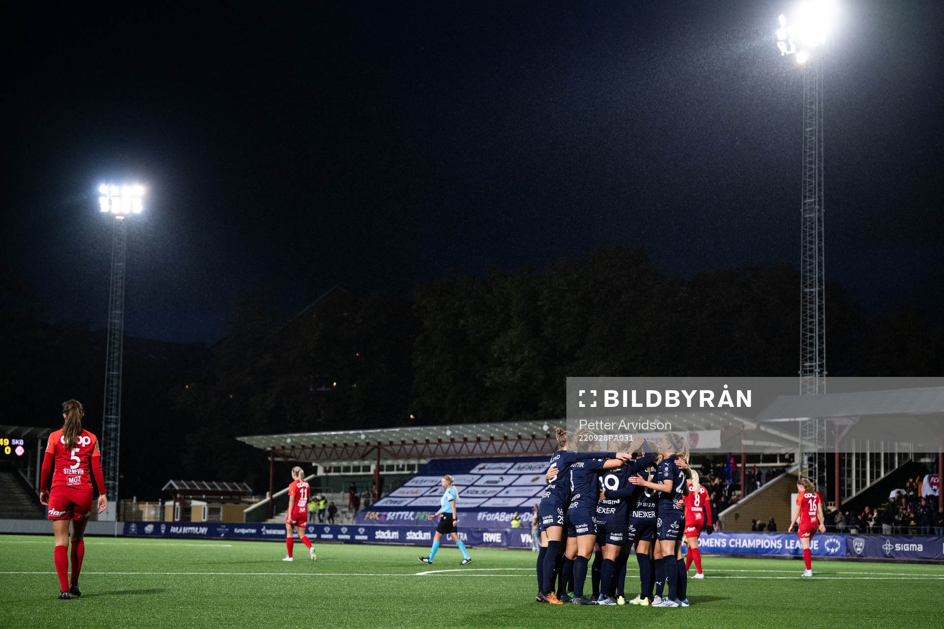Players of FC Rosengård celebrate