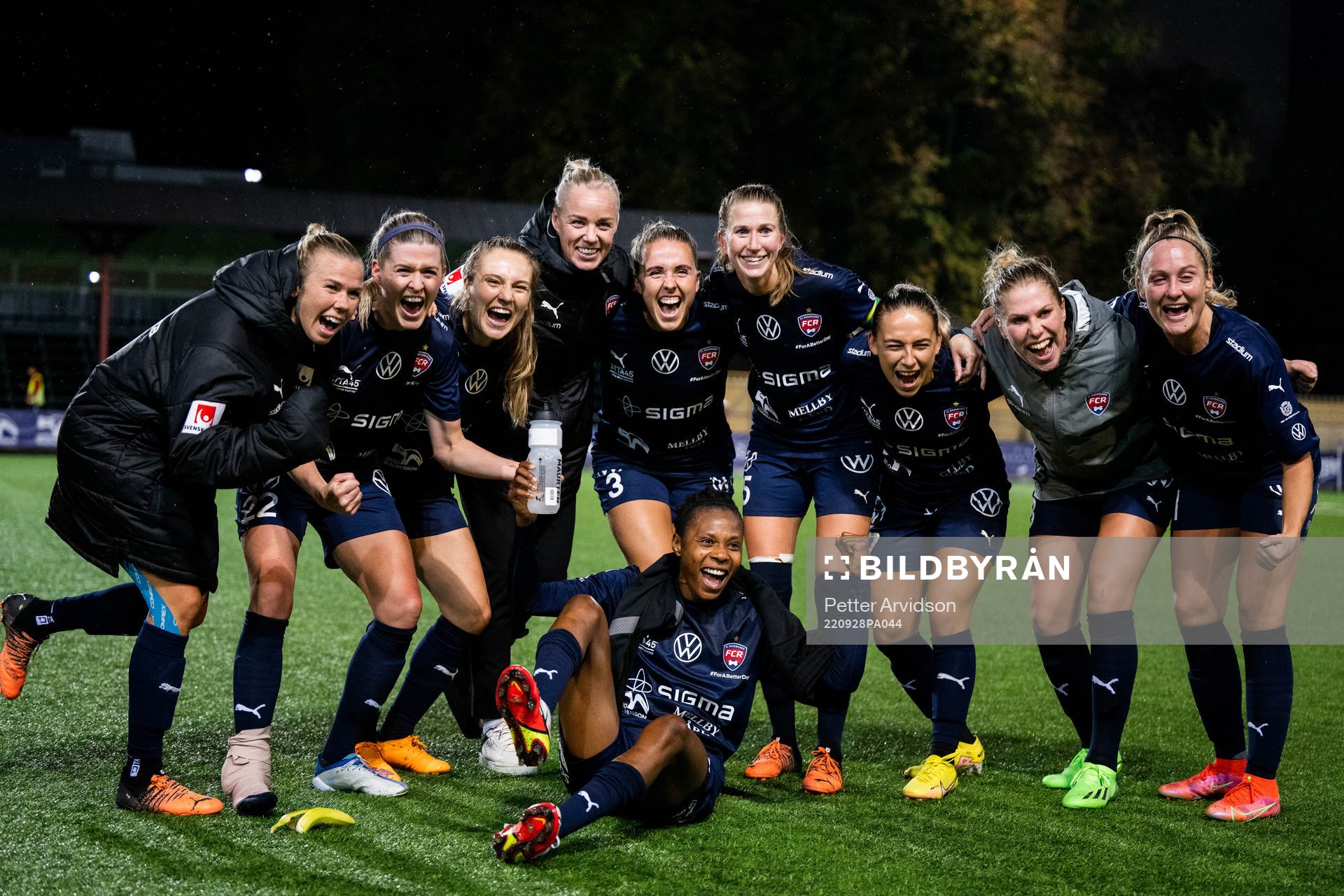 Players of FC Rosengård celebrate