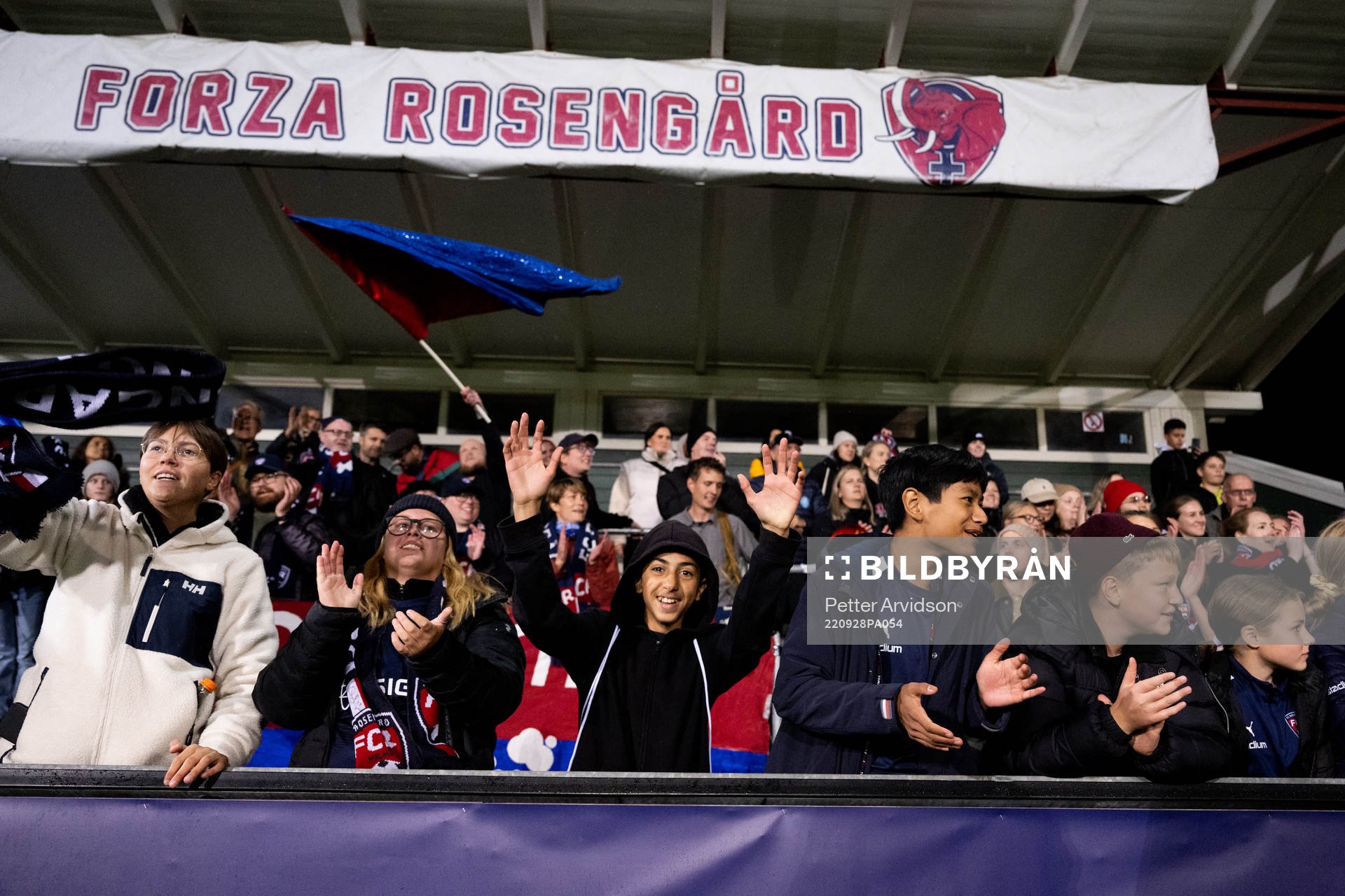 Fans of FC Rosengård celebrate