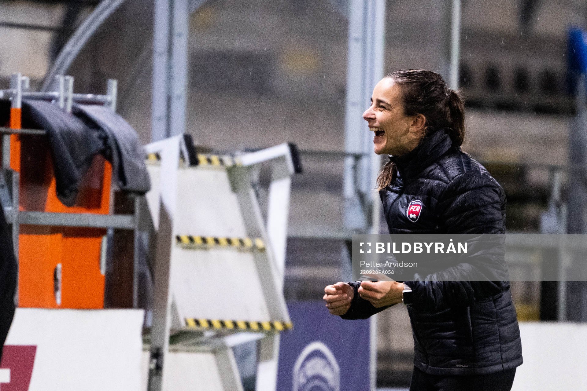 Head coach Renee Slegers of FC Rosengård celebrates