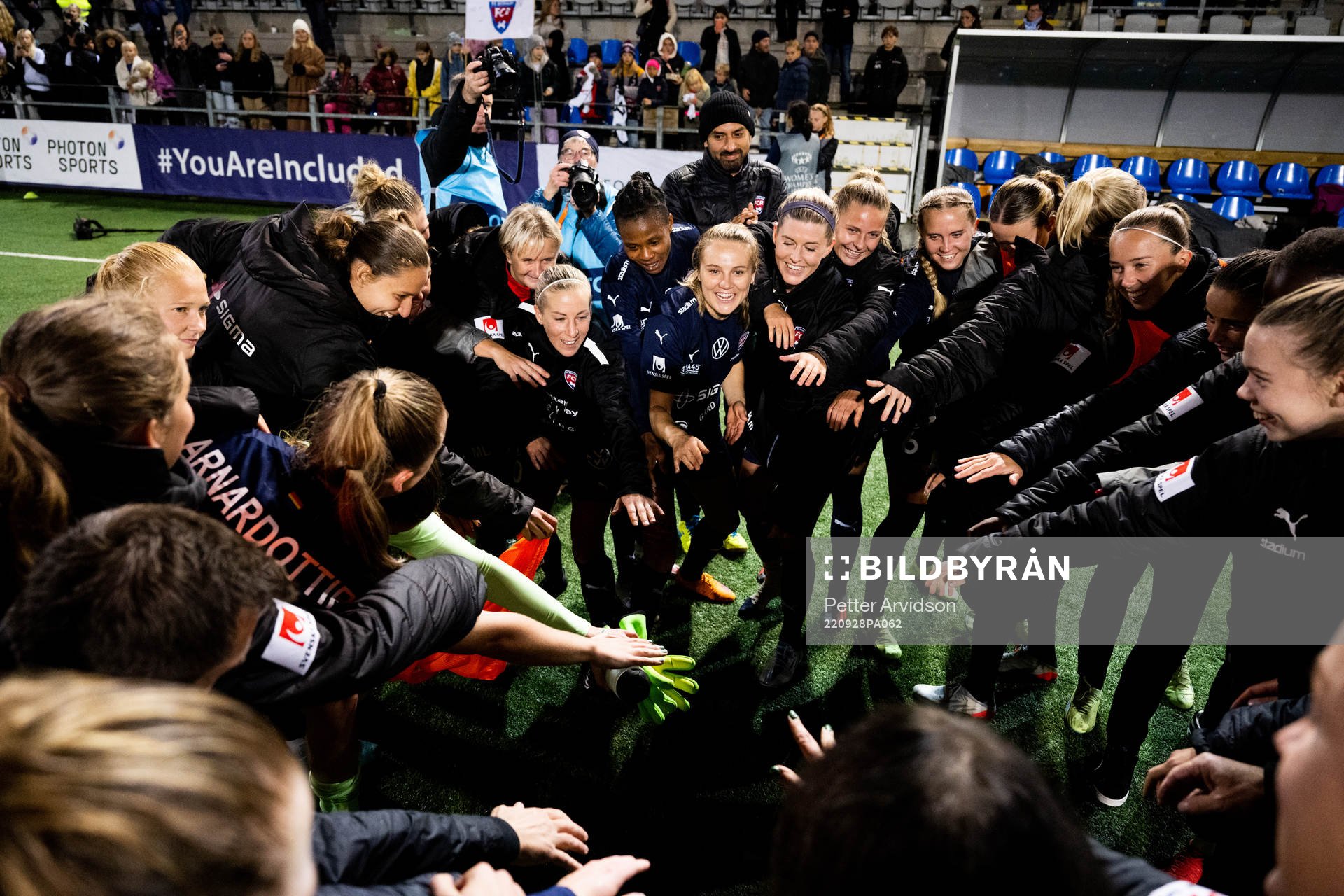 Players of FC Rosengård celebrate