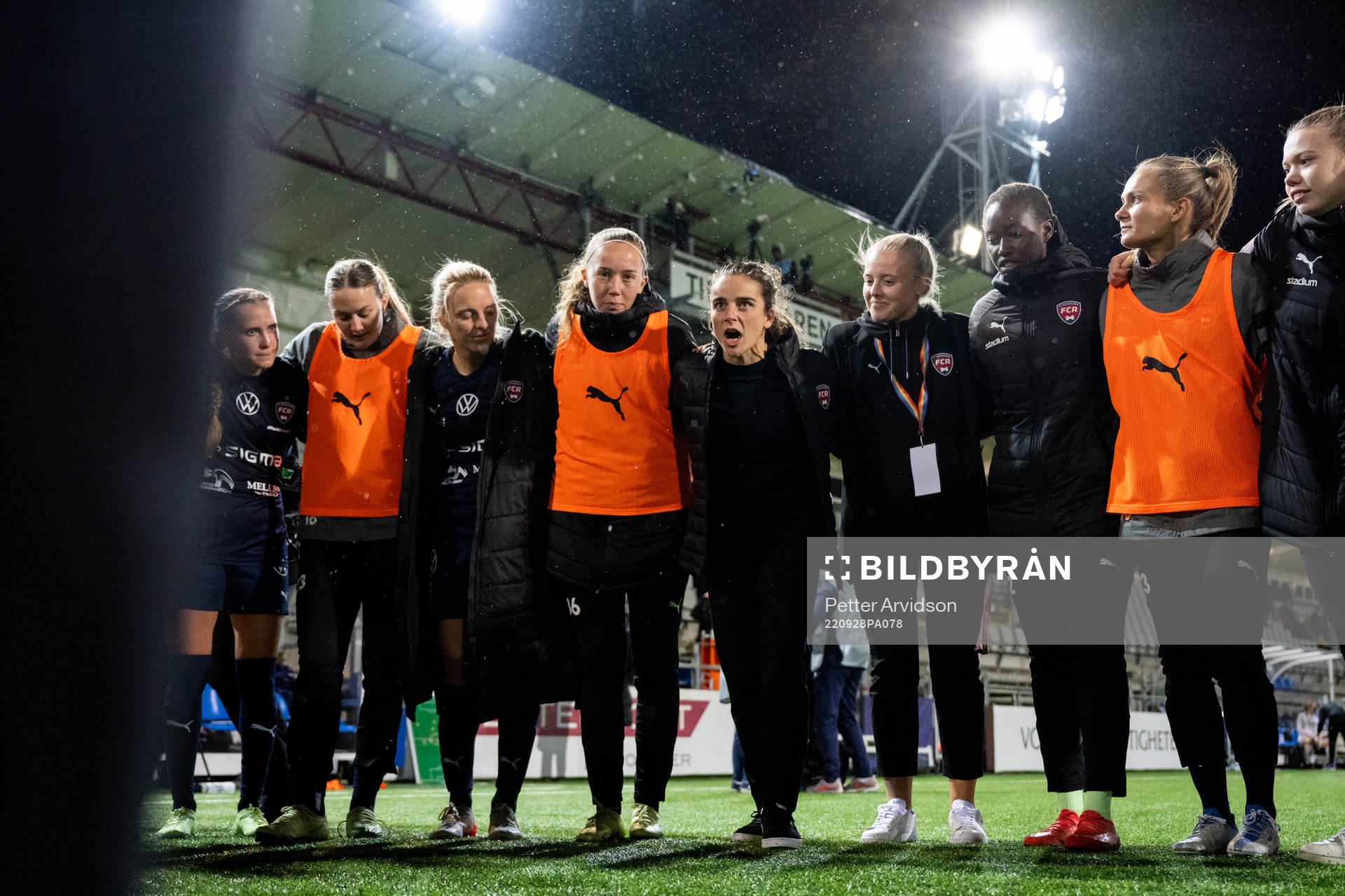 Head coach Renee Slegers of FC Rosengård speaks to the