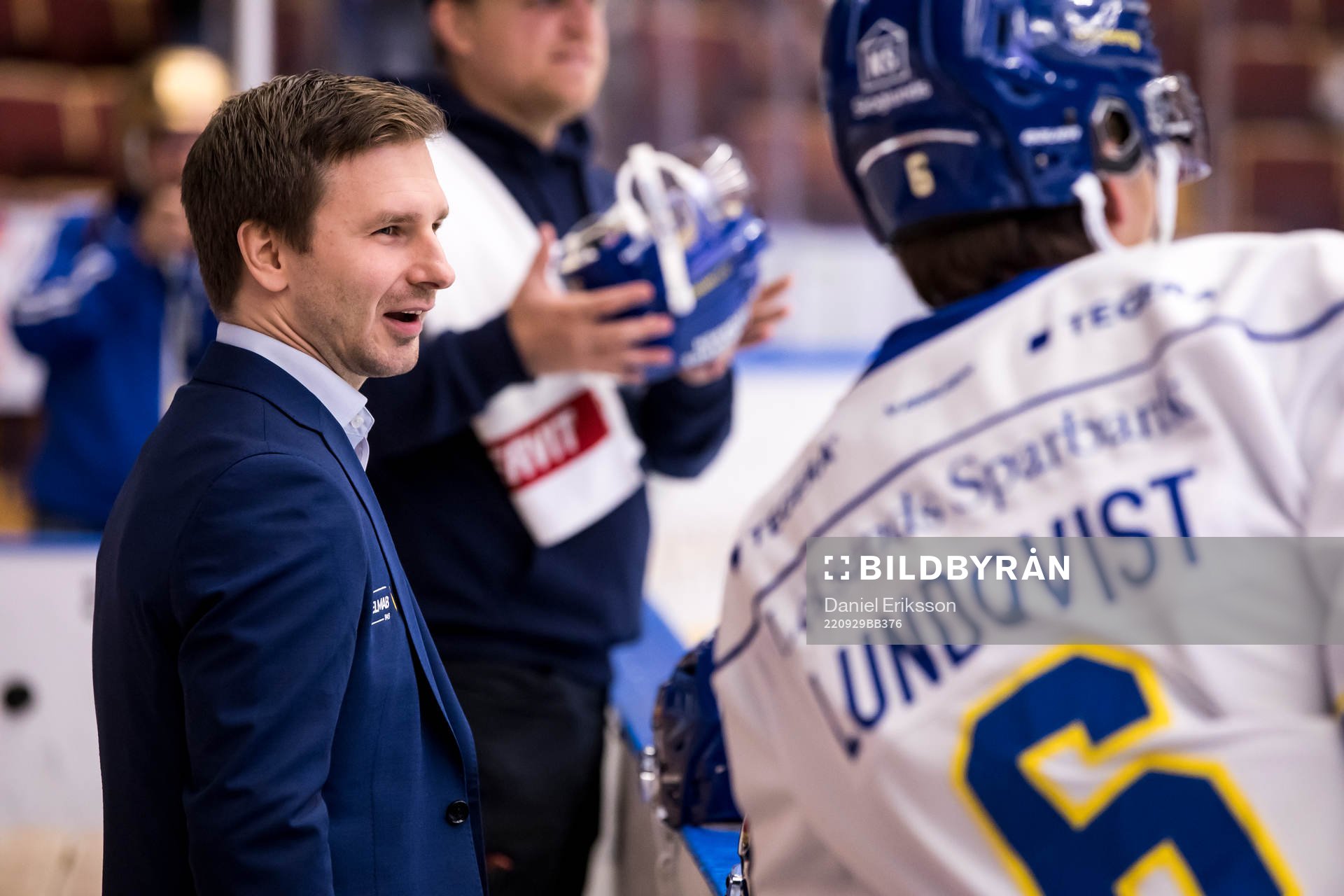 Leksands målvaktstränare Alexander Millner innan