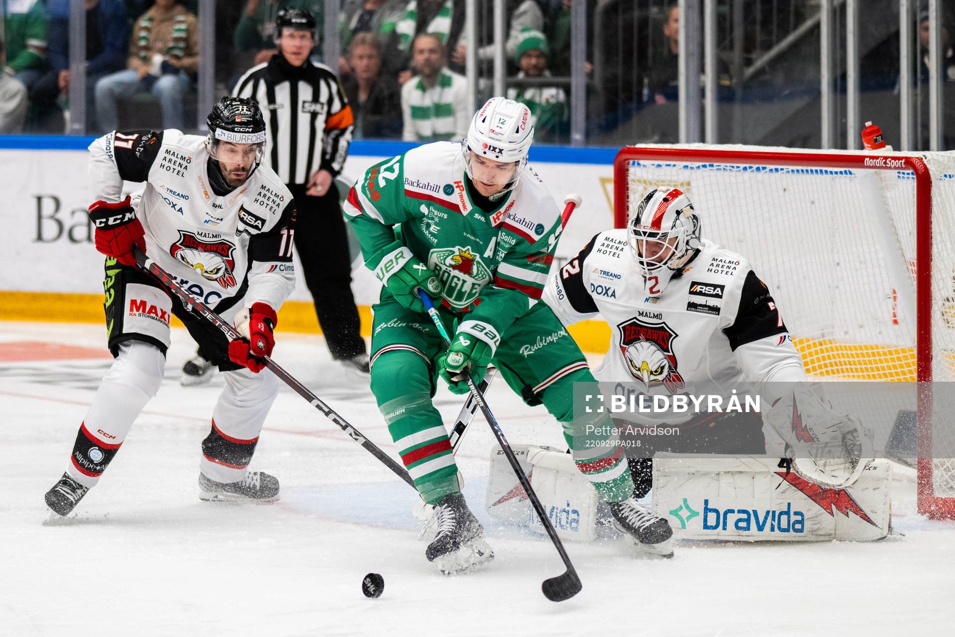 Rögles Brady Ferguson oroar mot Malmö Redhawks Markus