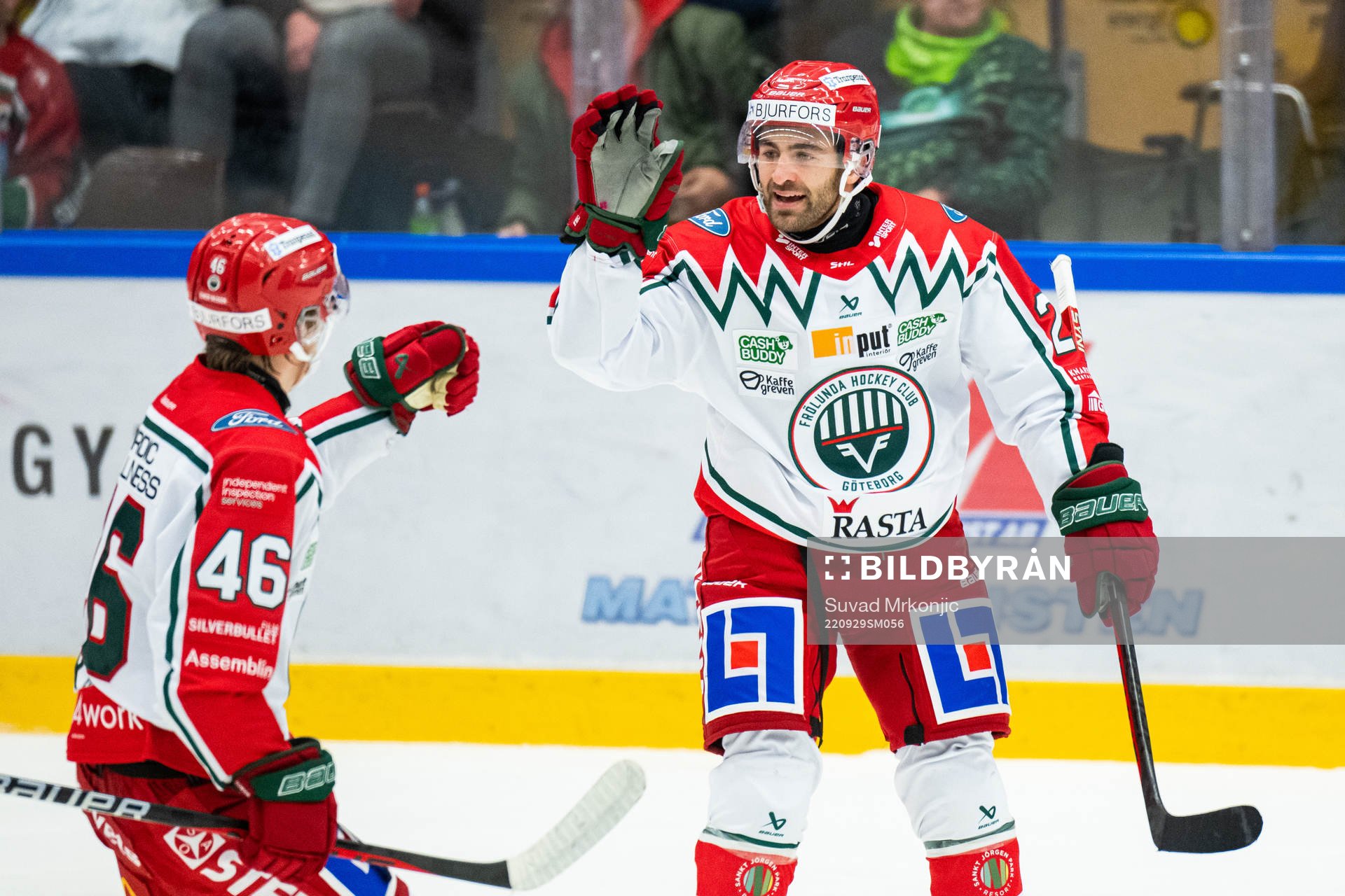 Frölundas Anthony Greco jublar