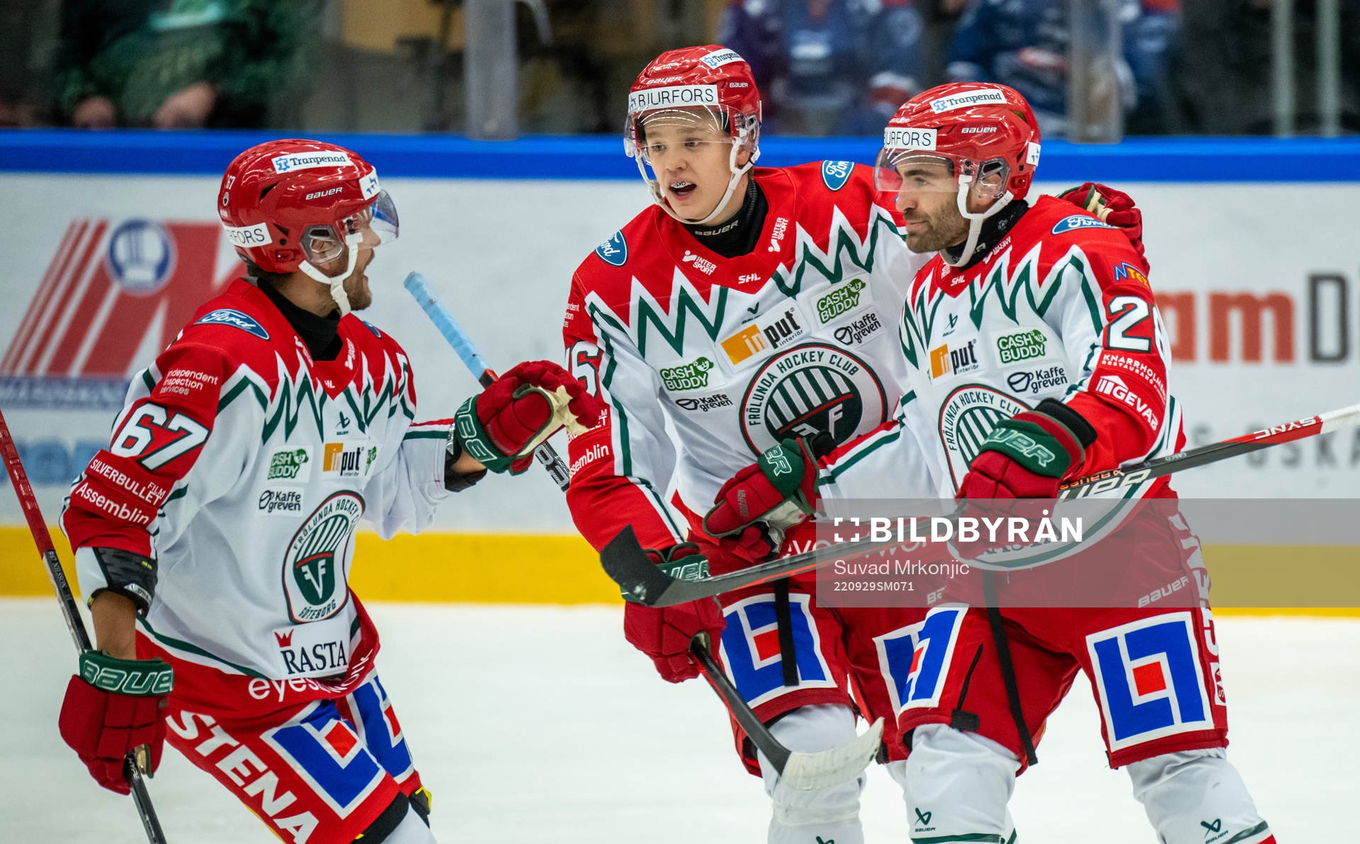 Frölundas Anthony Greco jublar